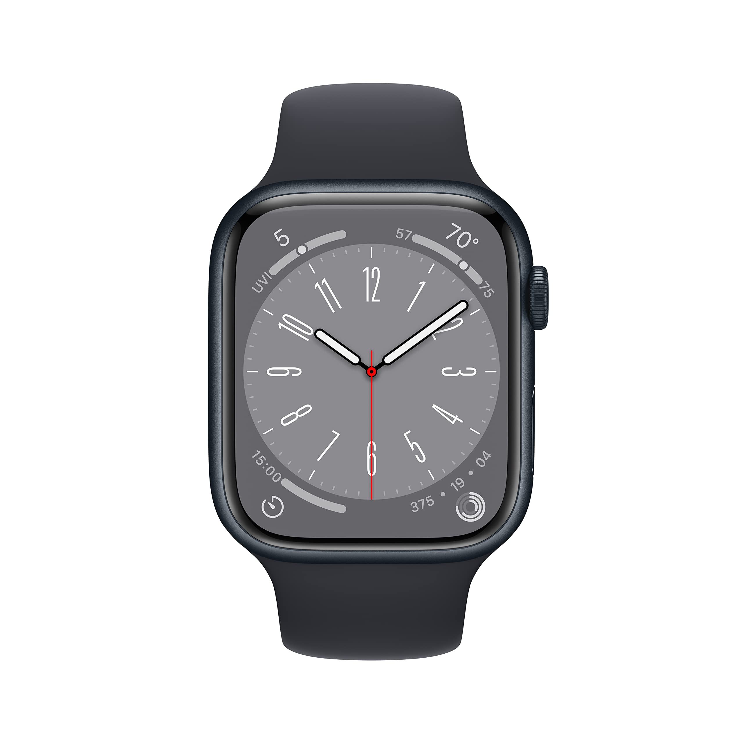 Apple Watch Series 8 [GPS 41mm] Smart Watch w/Midnight Aluminum Case with Midnight Sport Band - S/M. Fitness Tracker, Blood Oxygen & ECG Apps, Always-On Retina Display, Water Resistant