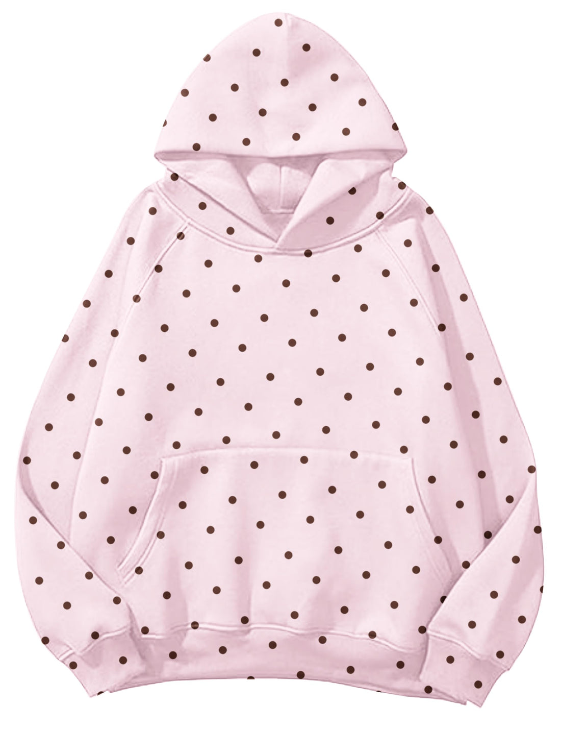 Lauweion Women Solid Basic Fleece Letter Loose Hoodie Sweatshirt Long Sleeve Kangaroo Pocket Drop Shoulder Pullovers Top