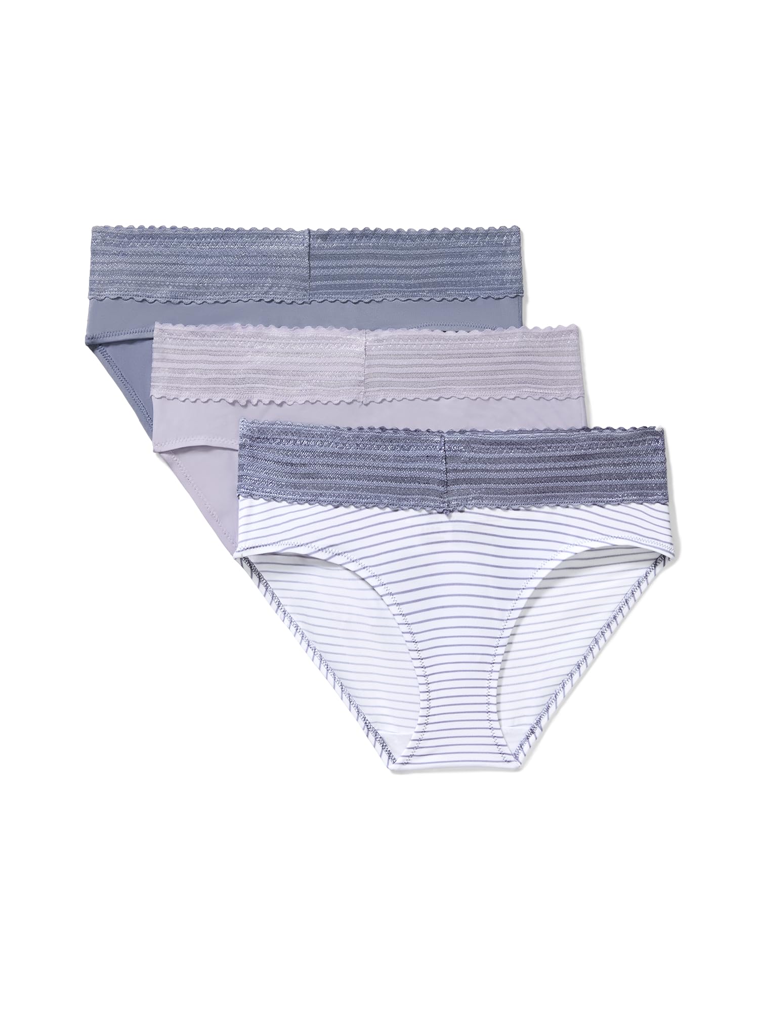 Warner's Women's Blissful Benefits Women's Dig-free Microfiber Lace Hipster 3-pack