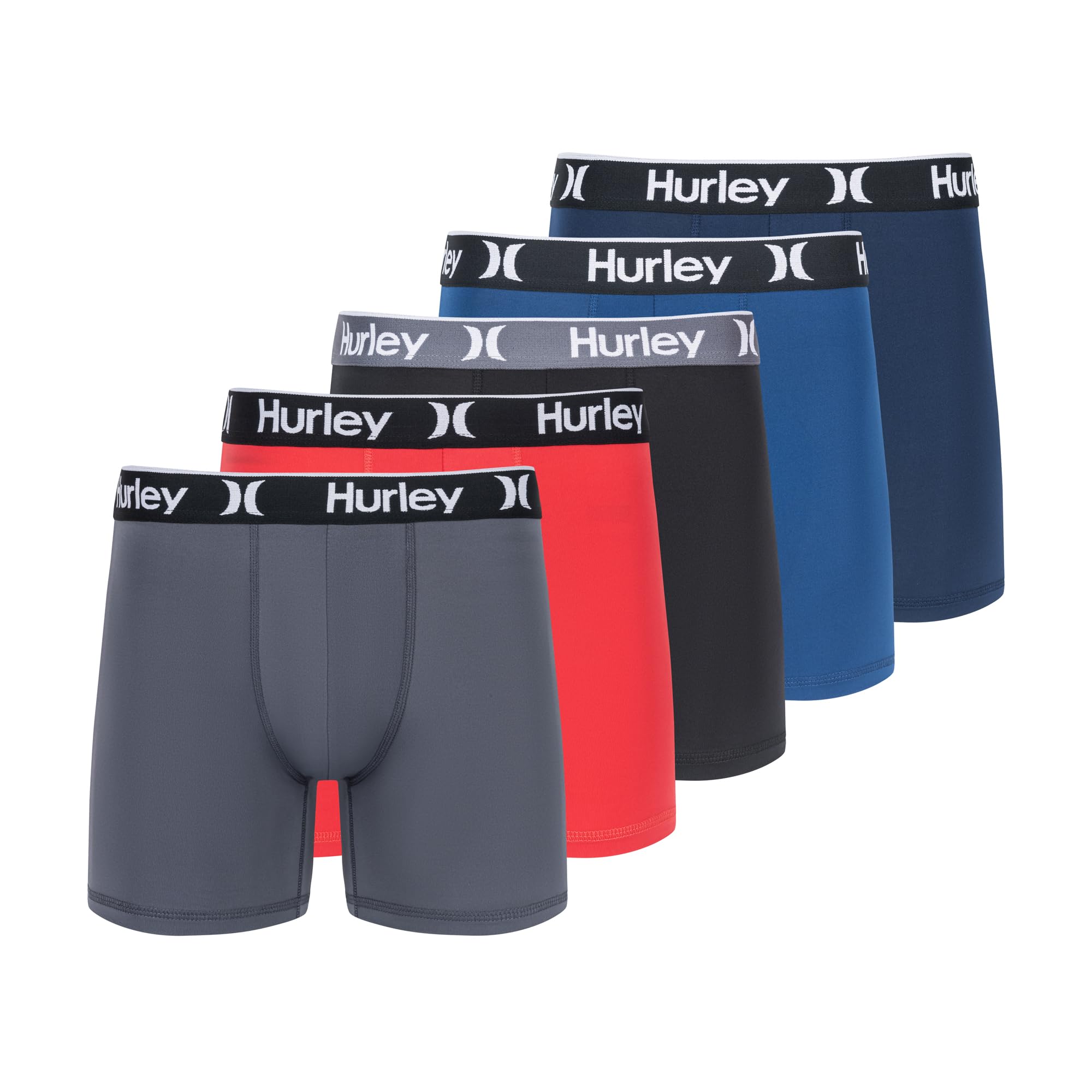 Hurley mens 5 Pack Stretch Boxer Briefs