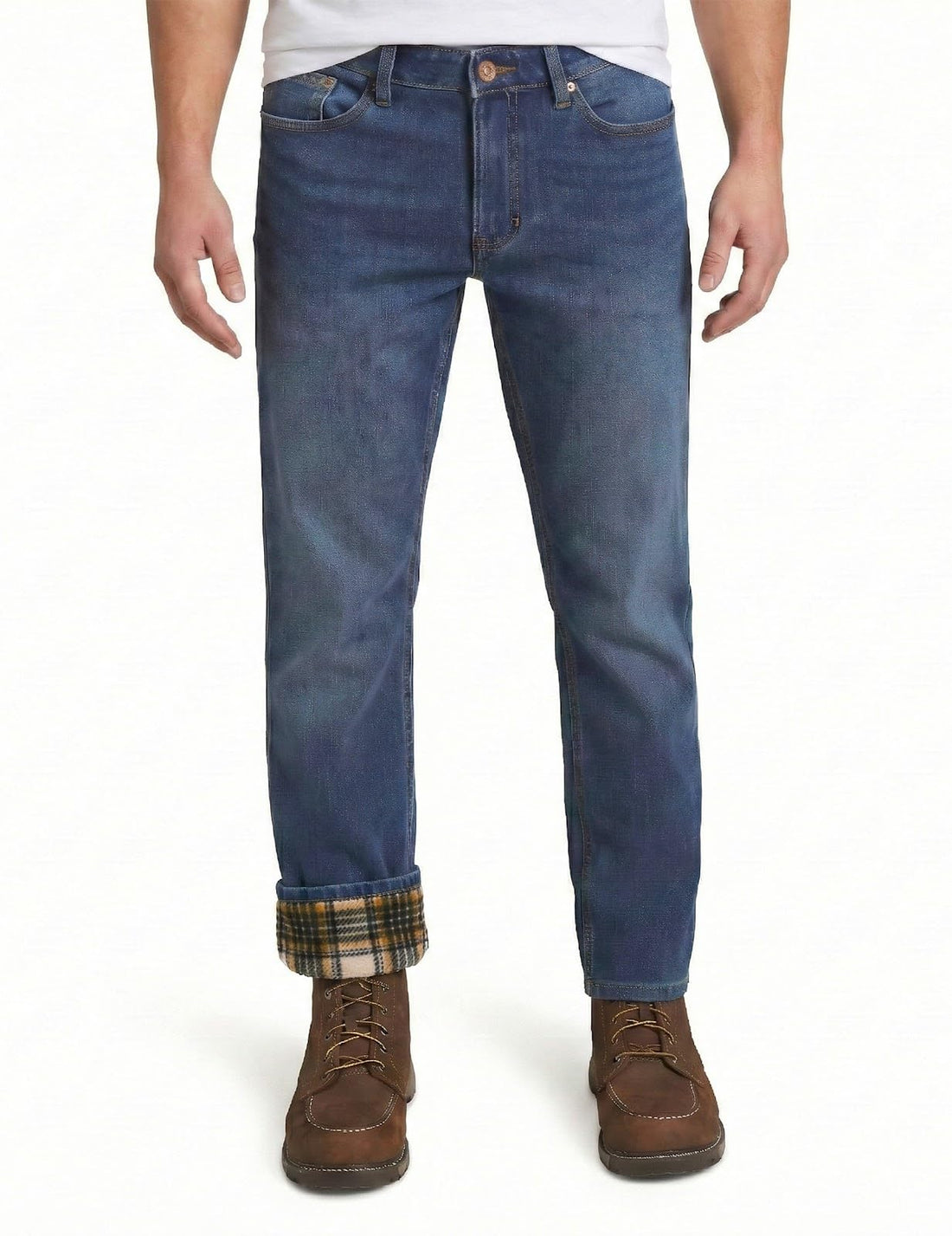 Weatherproof Vintage Fleece Lined Jeans Men - Regular Fit | Soft & Warm, Cold Weather Insulated Fleece Winter Pants for Men