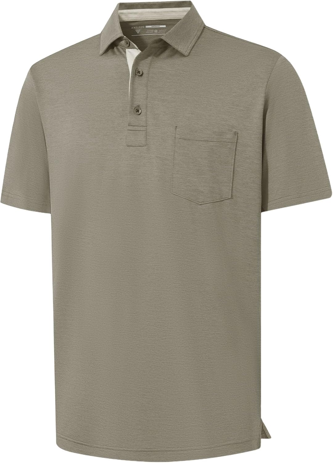 M MAELREG Golf Shirts for Men Dry Fit Performance Lightweight Heather Contrast Collar Mens Polo Shirts Short and Long Sleeve