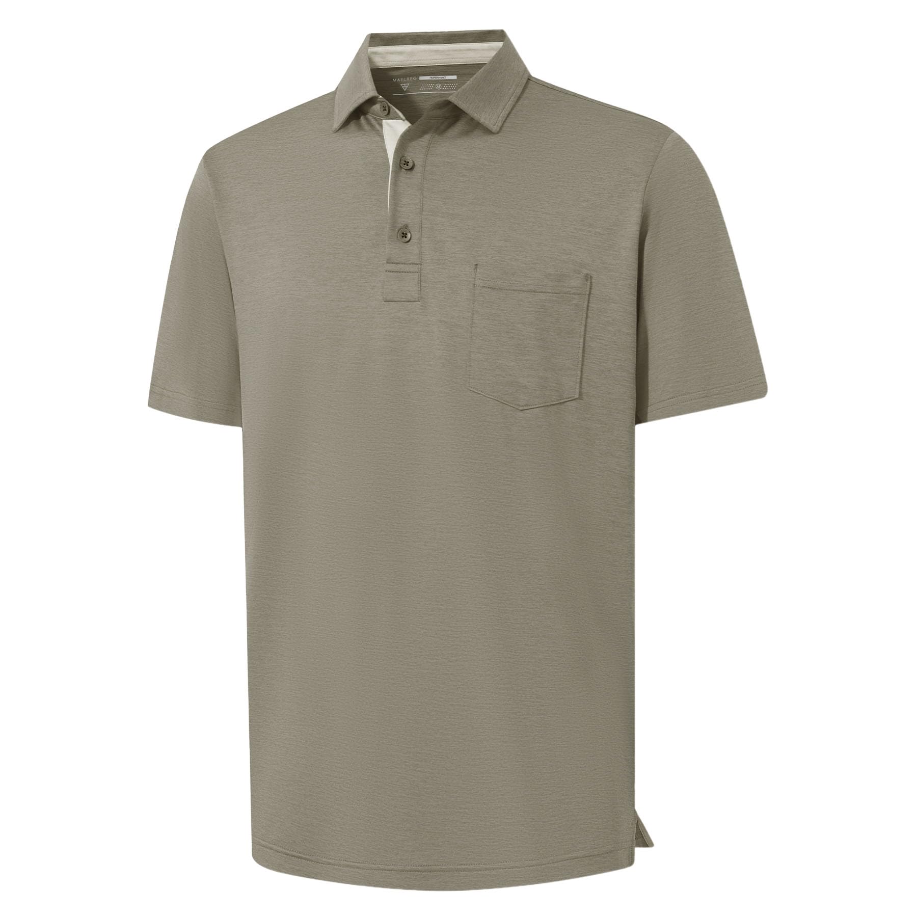 M MAELREG Golf Shirts for Men Dry Fit Performance Lightweight Heather Contrast Collar Mens Polo Shirts Short and Long Sleeve