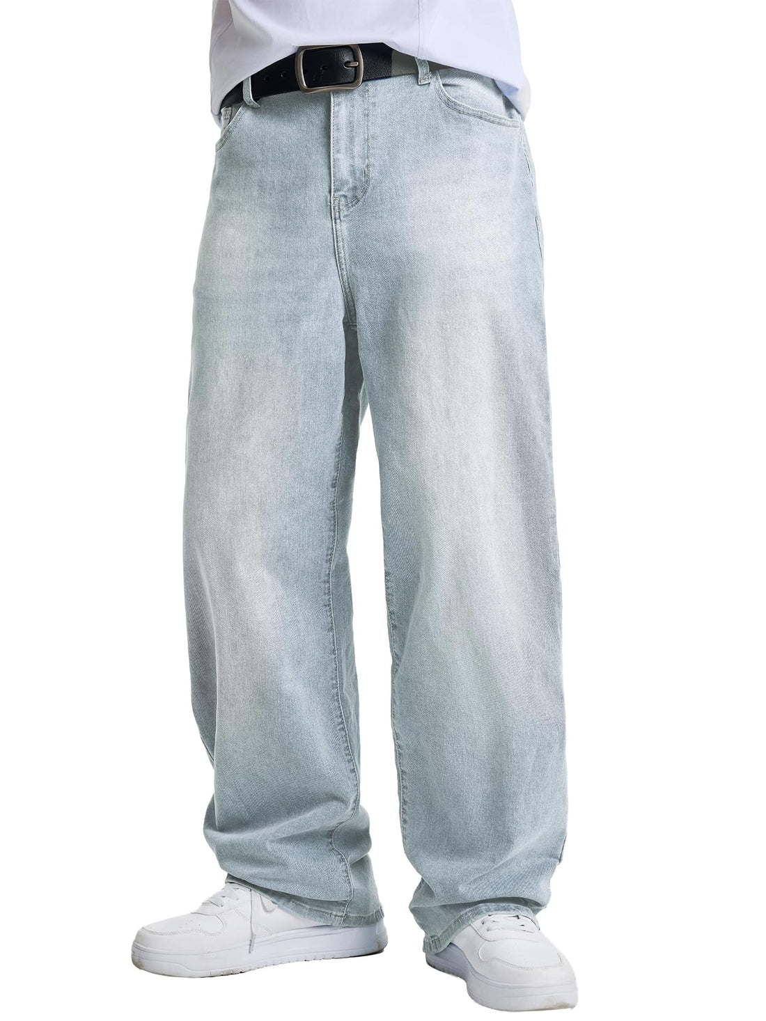 JMIERR Mens Baggy Jeans Wide Leg Y2K Loose Fit Denim Pants | Vintage Relaxed Loose Fit, Stretch, Straight Leg, Skater Streetwear, 5 Pockets, Casual Carpenter Jean, Hip Hop