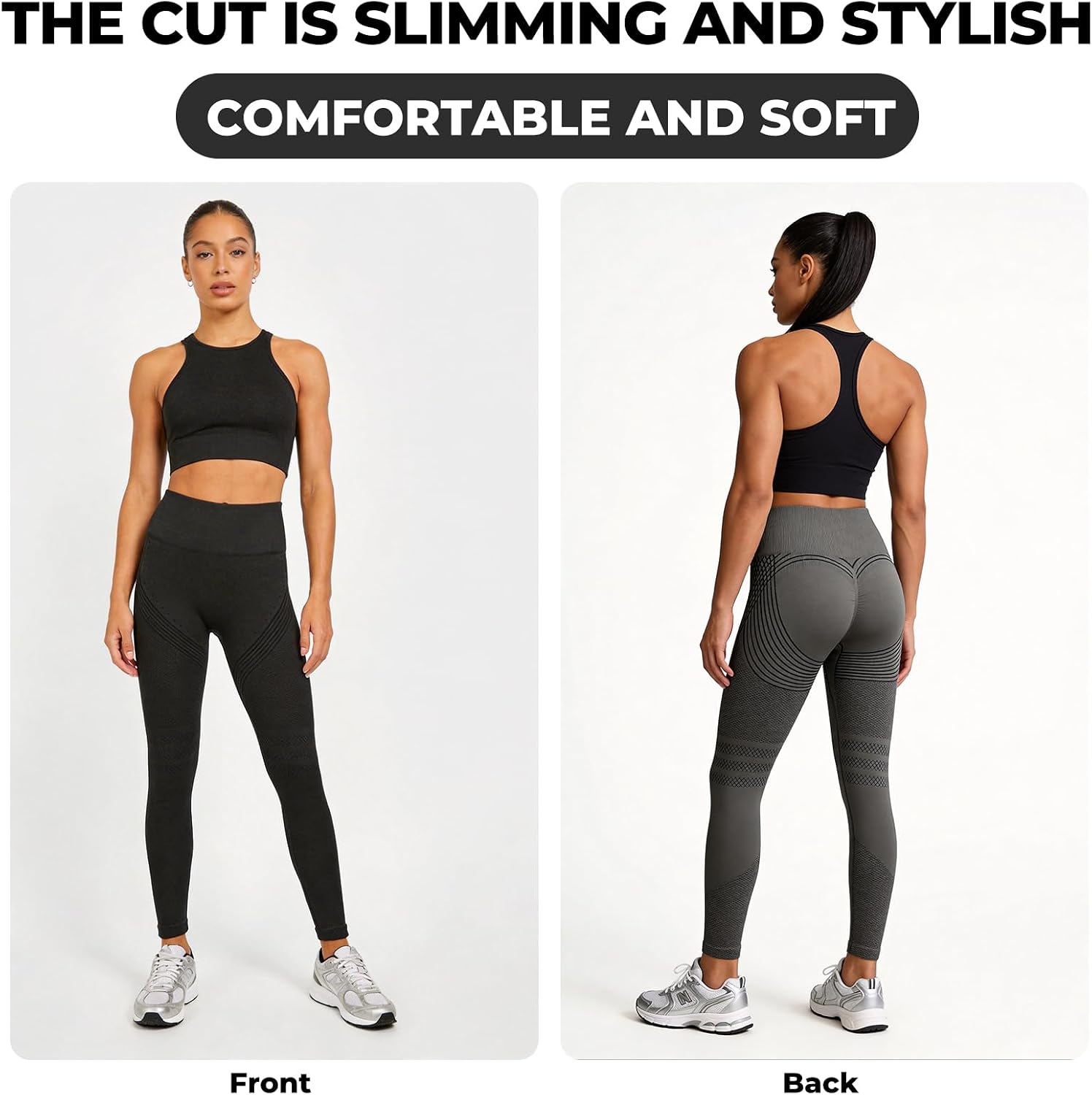 VOYOCUGE Anti Cellulite Compression 3D Leggings Women Butt Lifting Tummy Control with Resistance Bands for Yoga Workout Pants