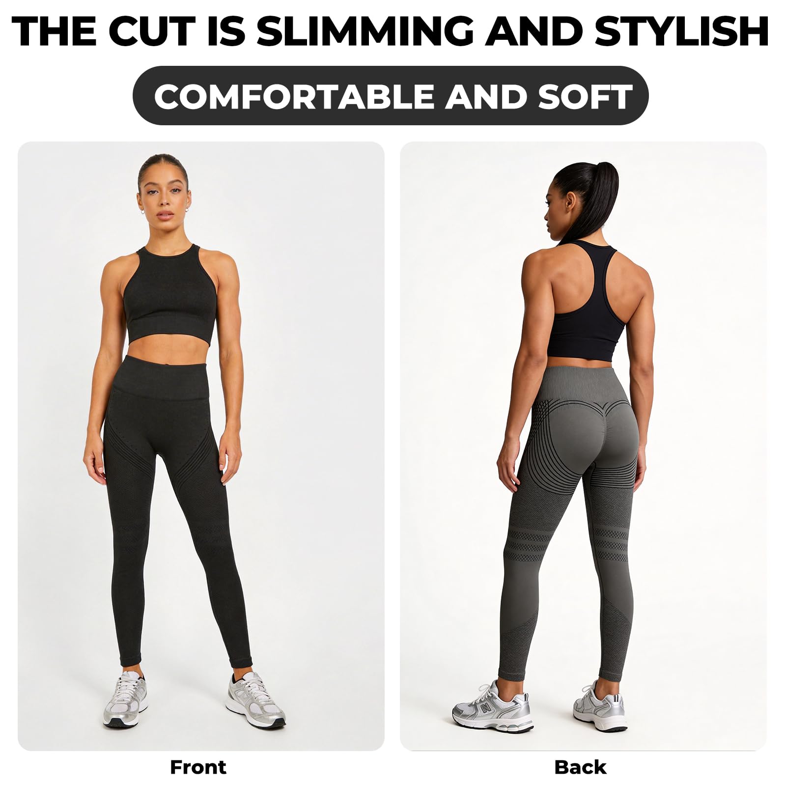 VOYOCUGE Anti Cellulite Compression 3D Leggings Women Butt Lifting Tummy Control with Resistance Bands for Yoga Workout Pants