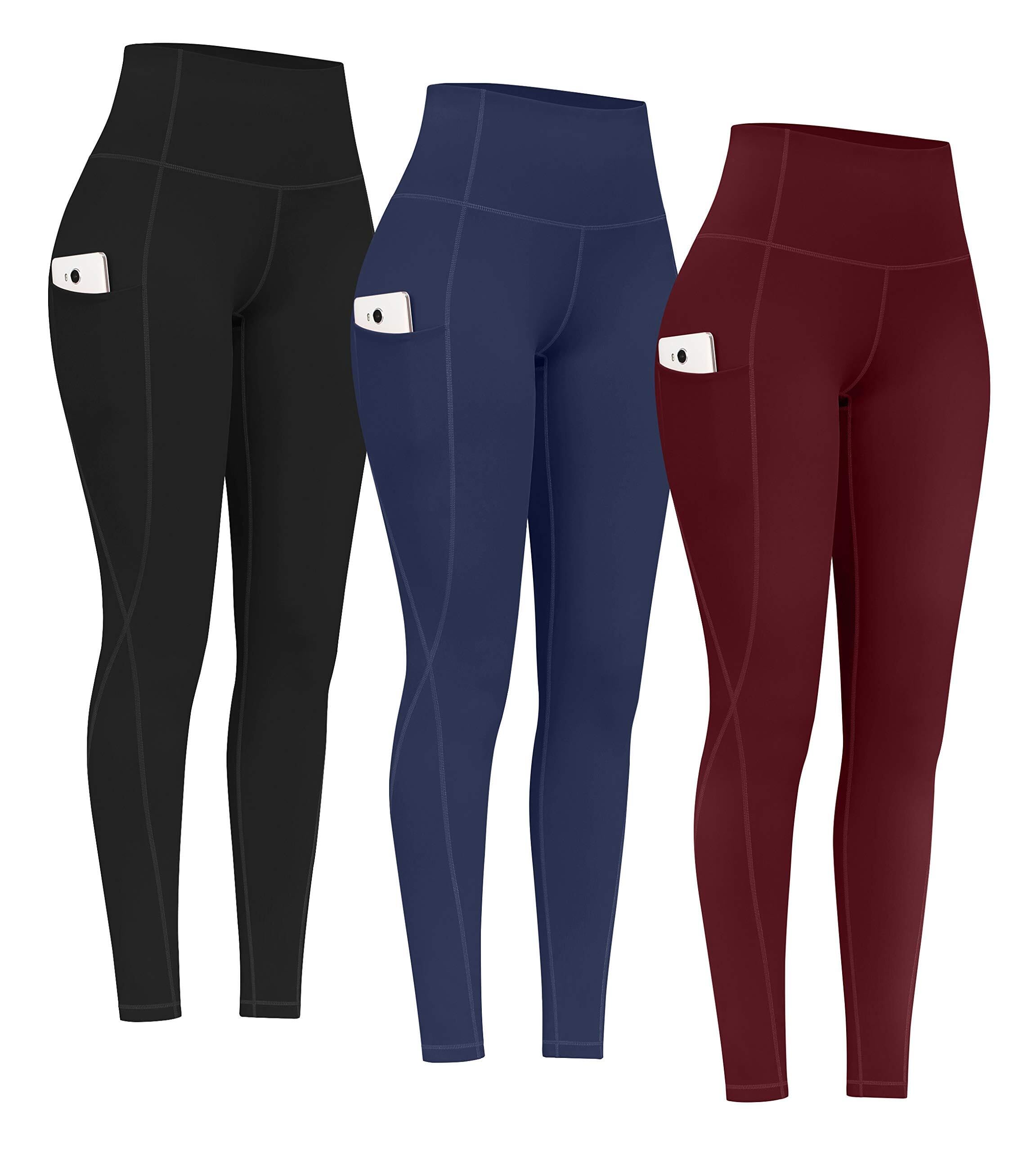 PHISOCKAT 2 Pack High Waist Yoga Pants with Pockets Tummy Control Leggings | Compression Leggings For Women,Non See-Through,4 Way Stretch,Breathable Fabric, Workout Leggings