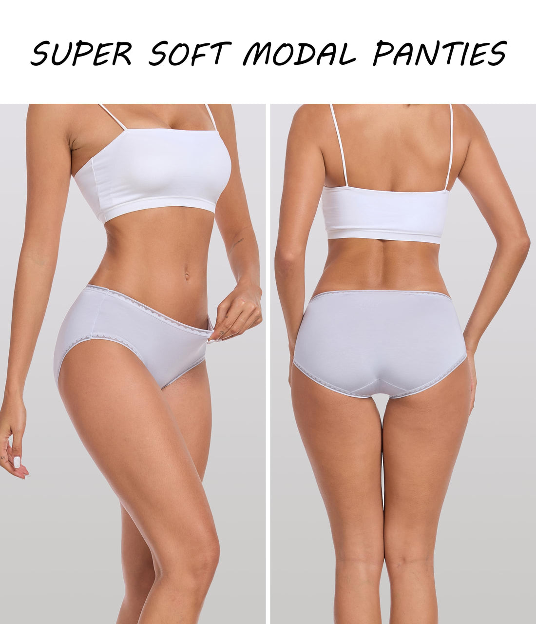 ANLIQI Modal Hipster Underwear Women Soft Moisture Wicking Panties 3/6 Pack