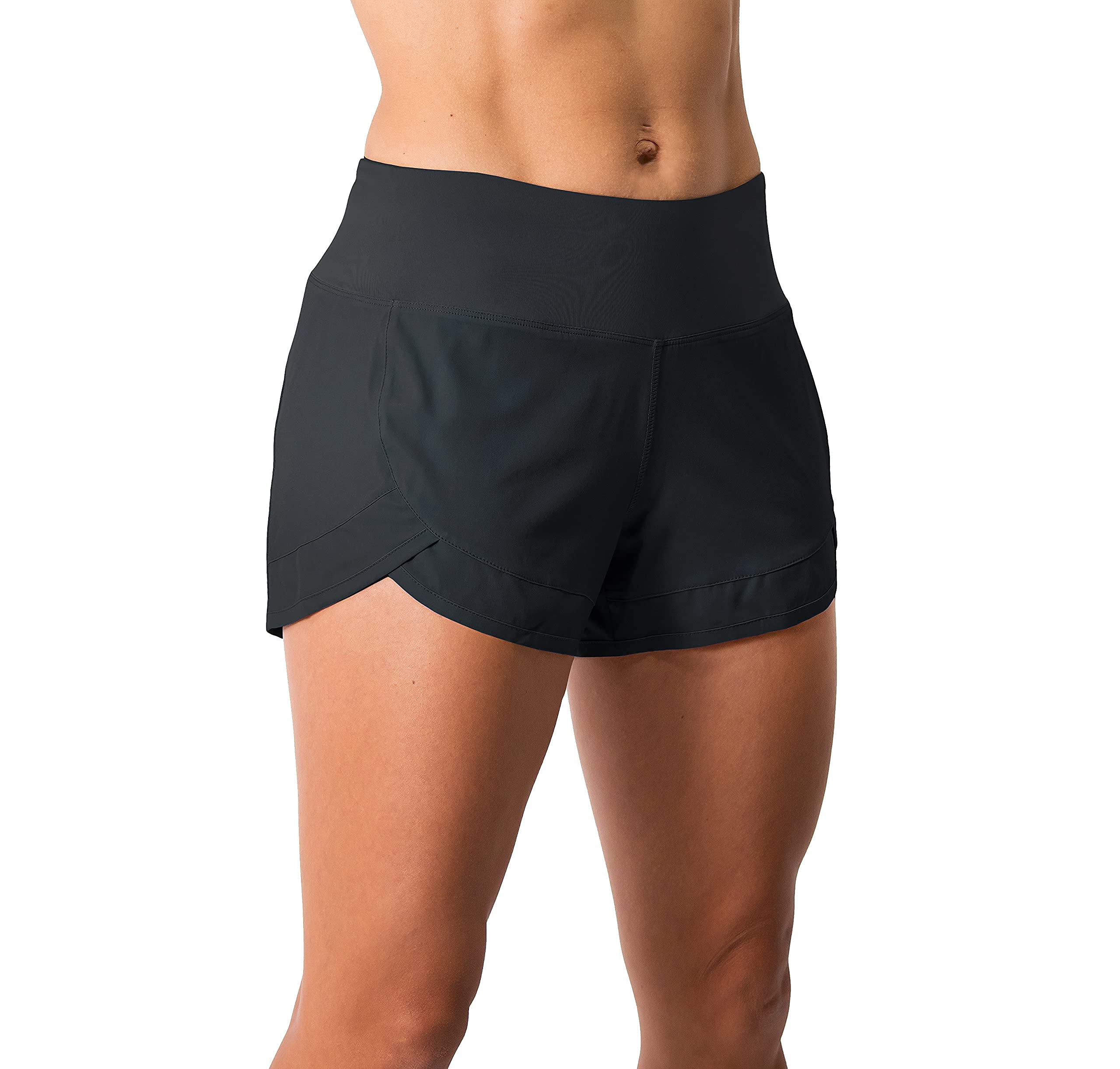 Tough Mode Womens 3" Lightweight Running WOD Volleyball Shorts Workout Mesh Liner Zip Pocket