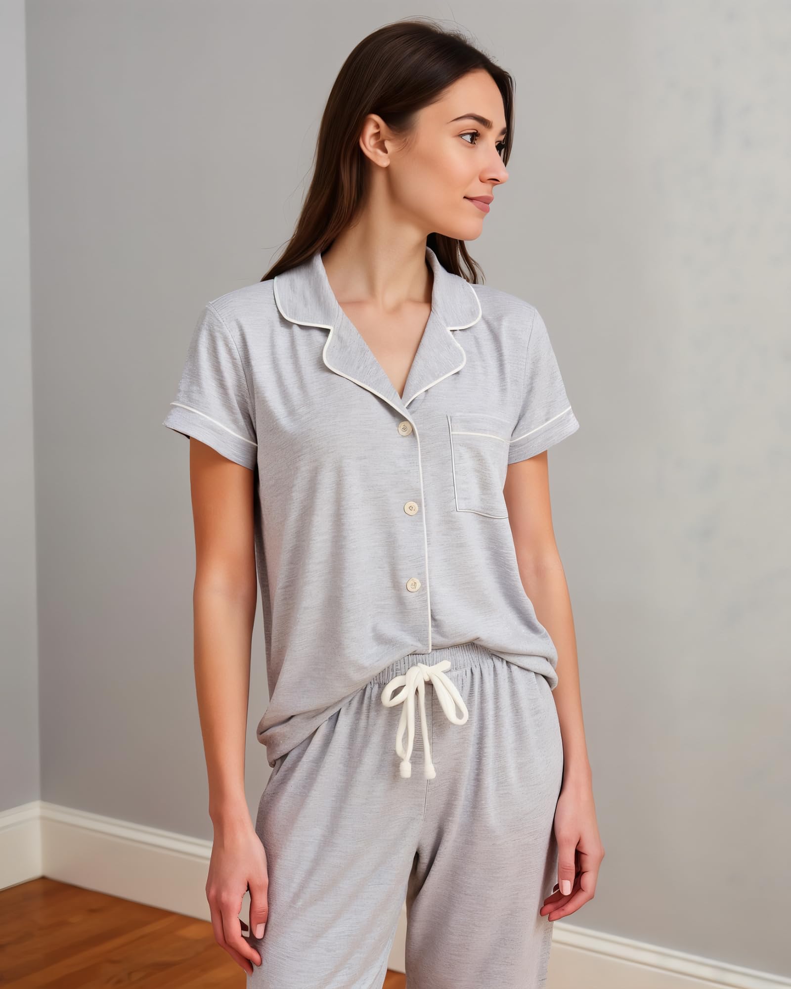 BORN Pajamas for Women Set Button Down