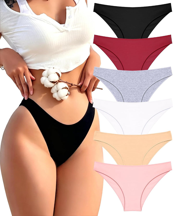 FINETOO Cotton Underwear for Women Sexy Cheeky Bikini Panties Lingerie
