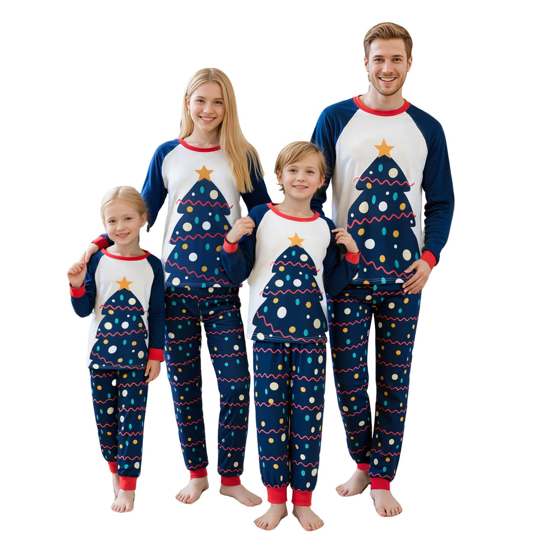 OAKFashion Christmas Family Pajamas Holiday Christma Pajama Family Matching Pjs Set Sleepwear Xmas Jammies