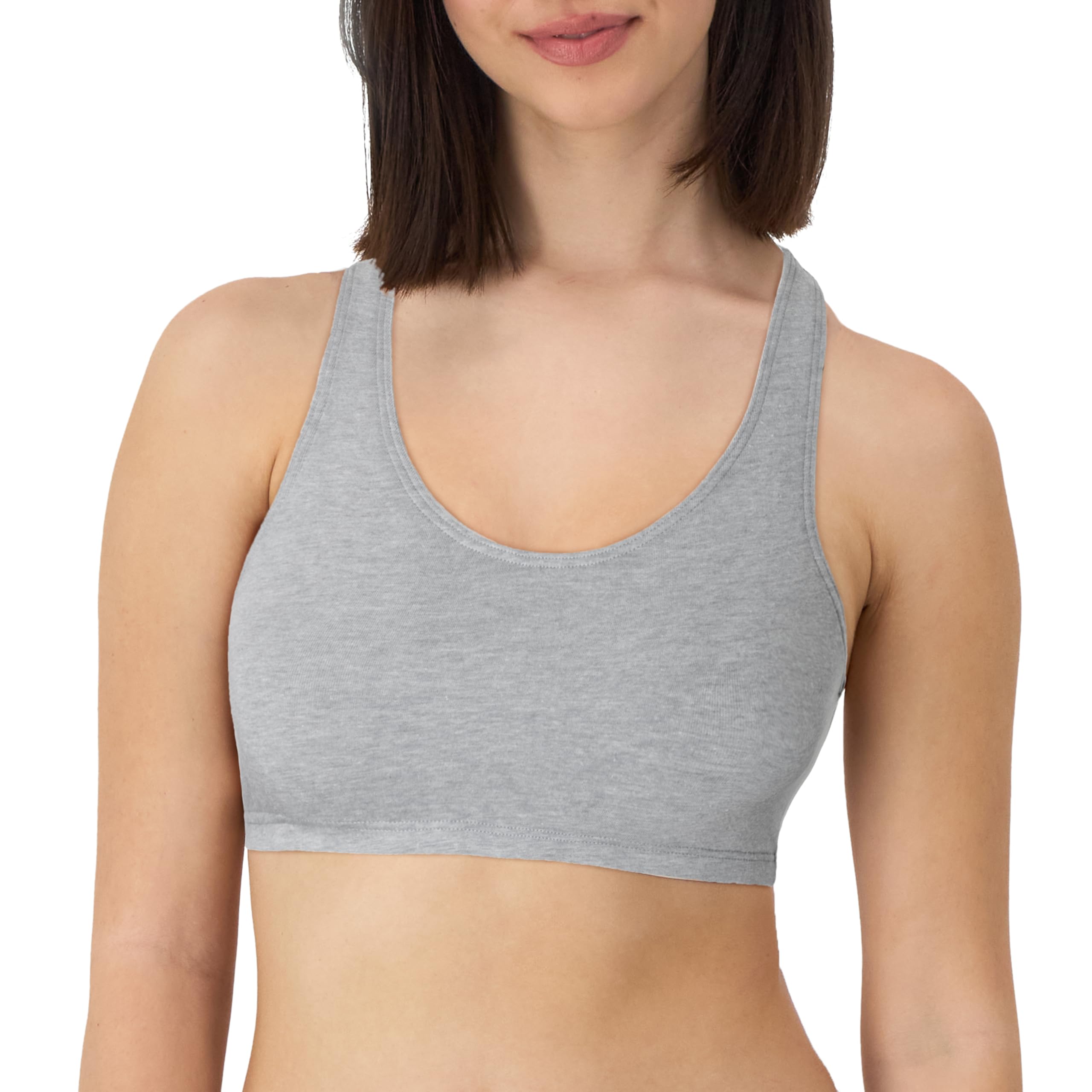 Hanes Women's Racerback Cotton T-Back Bralette (3 Pack)