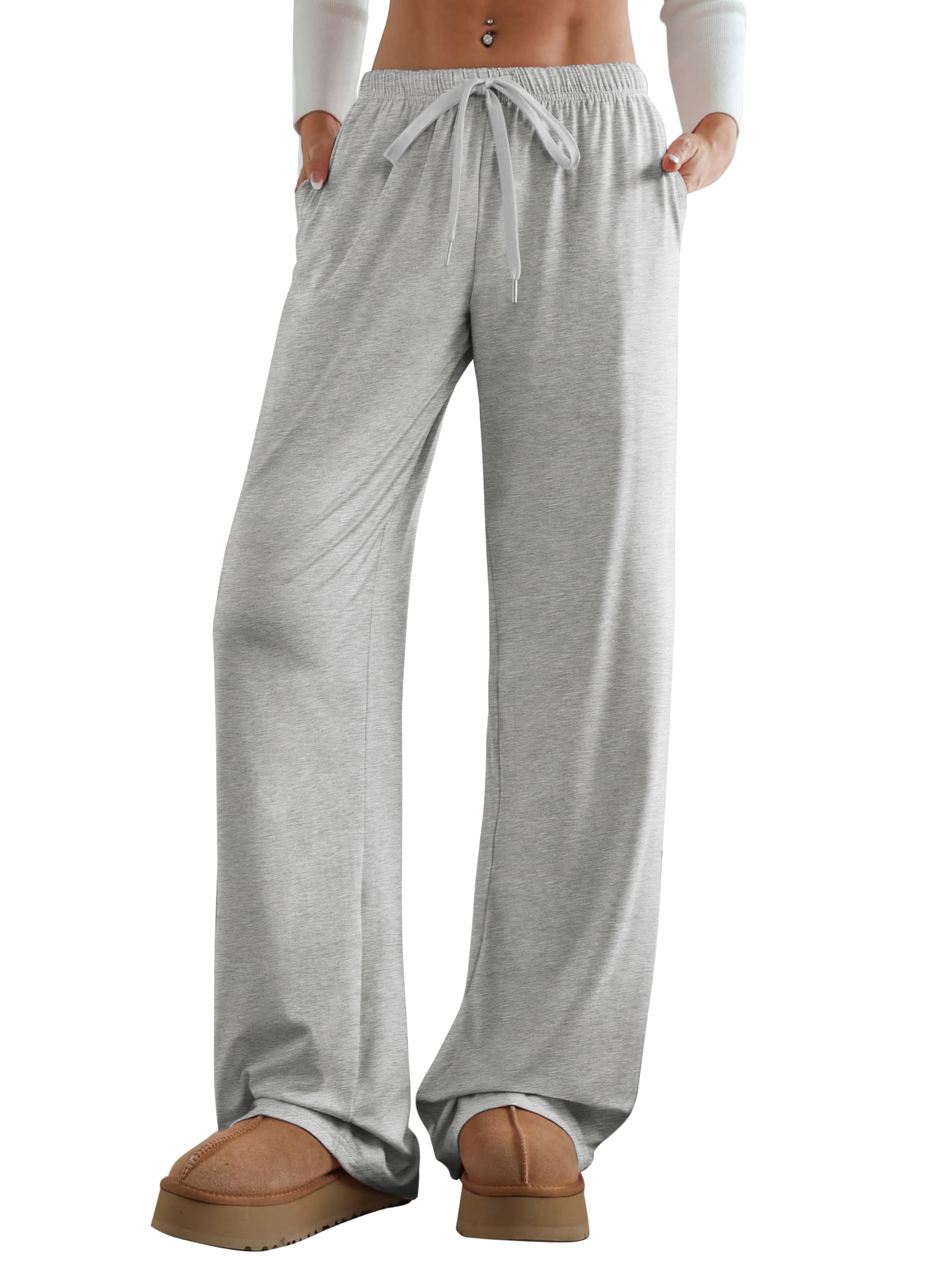 Women's Wide Leg Lounge Pants with Pockets 22/30 Inseam