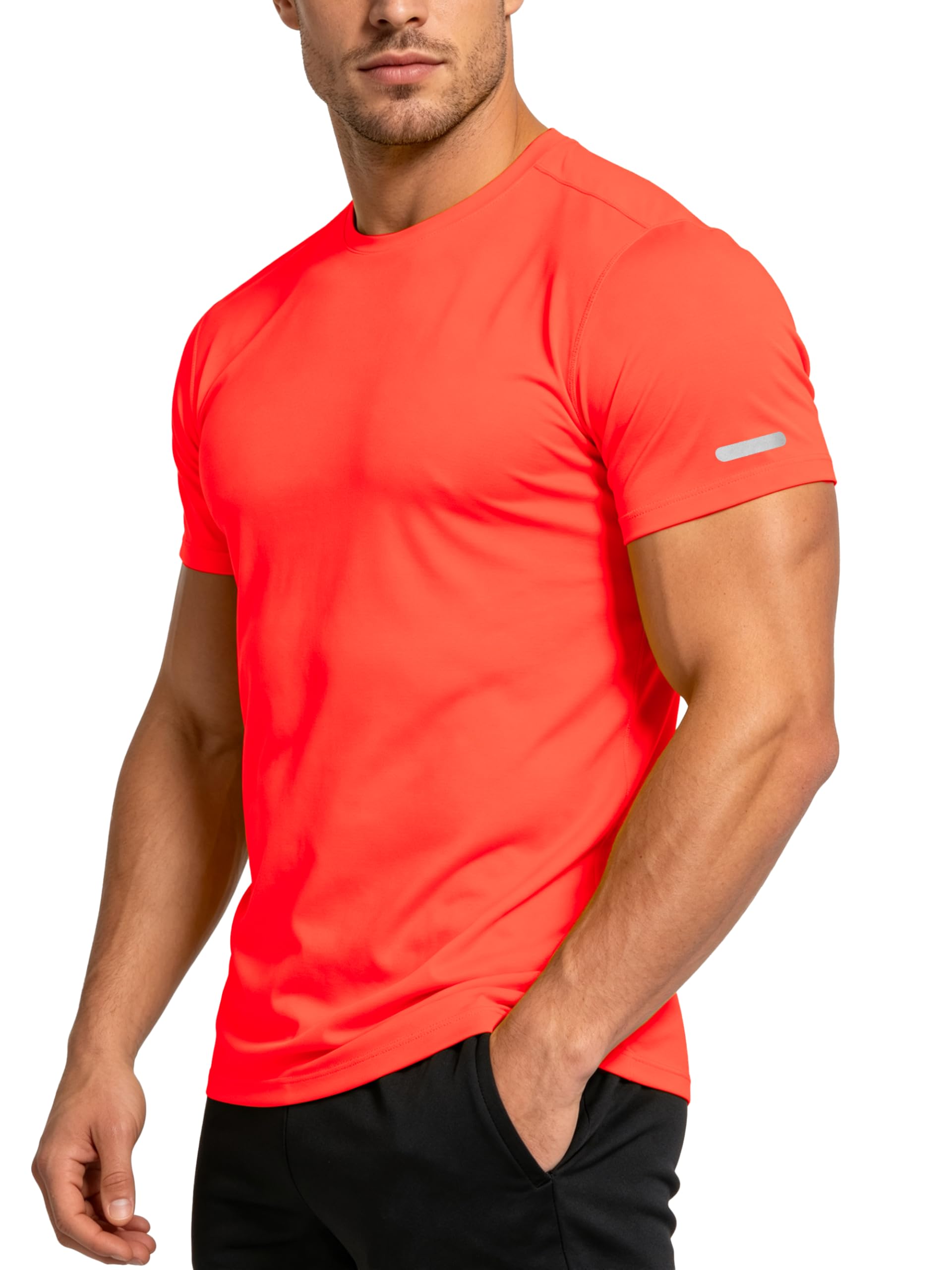 Workout Shirts Men Moisture Wicking Quick Dry Running Short Sleeve | Breathable high elasticity gym activewear tee durable lightweight athletic fit performance tshirt