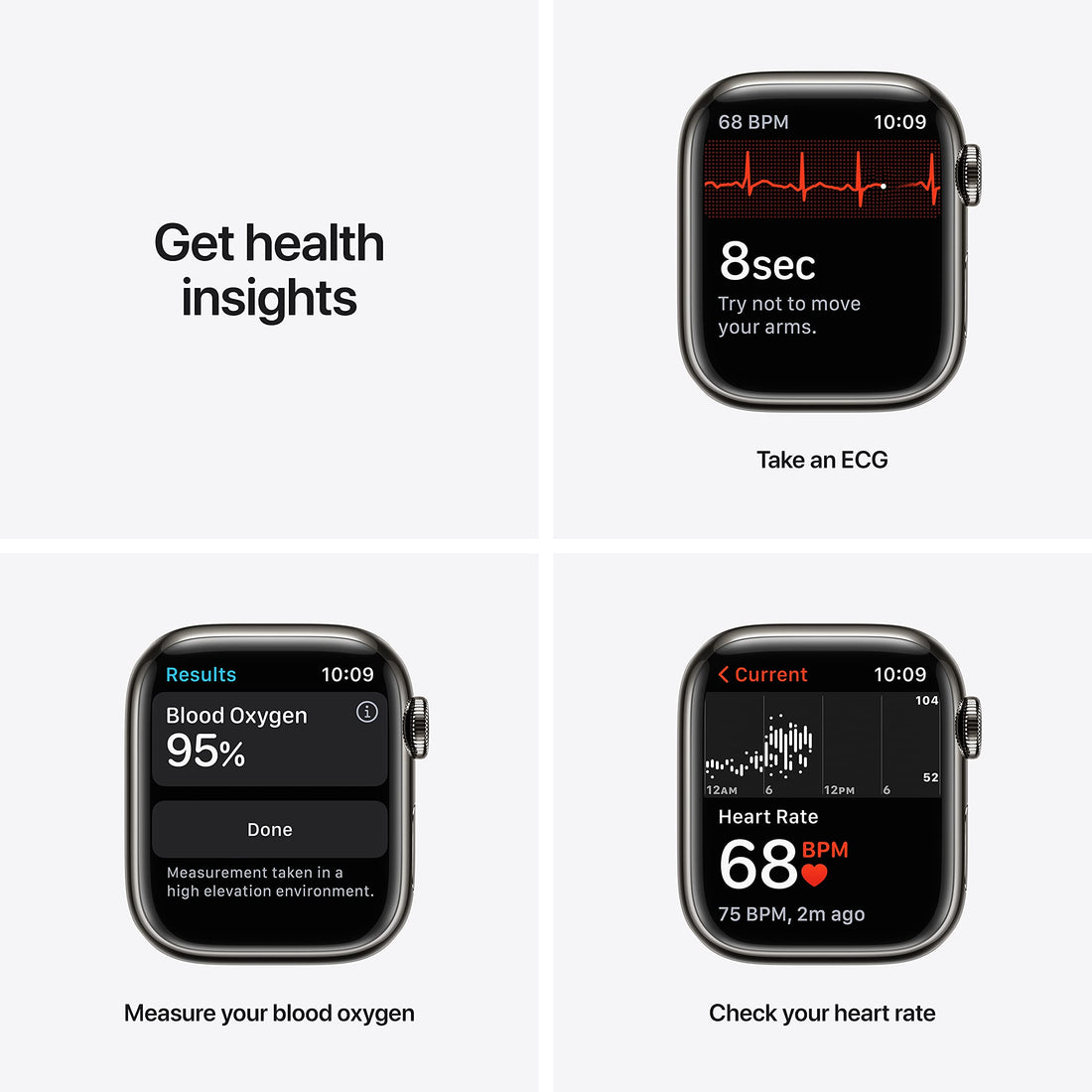 Apple Watch Series 7 (GPS, 41mm) Starlight Aluminum Case with Starlight Sport Band, Regular (Renewed)