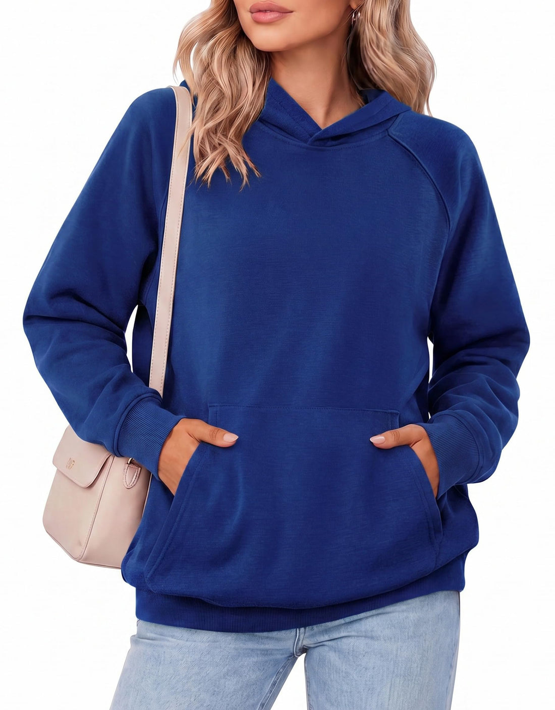 Zeagoo Womens Oversized Hoodies Pullover Fleece Hooded Sweatshirt Trendy | Comfort Hoodie, Womens Fall Clothes, Kangaroo Pocket, Raglan Sleeves, Long Sleeve, Solid Color, Casual, Winter, Midweight
