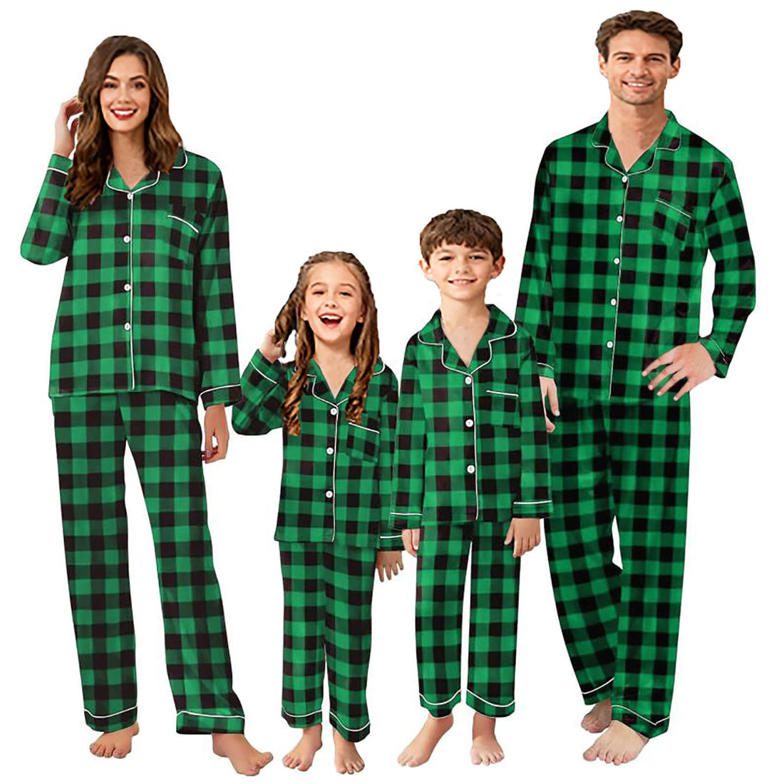 OAKFashion Christmas Family Pajamas Holiday Christma Pajama Family Matching Pjs Set Sleepwear Xmas Jammies