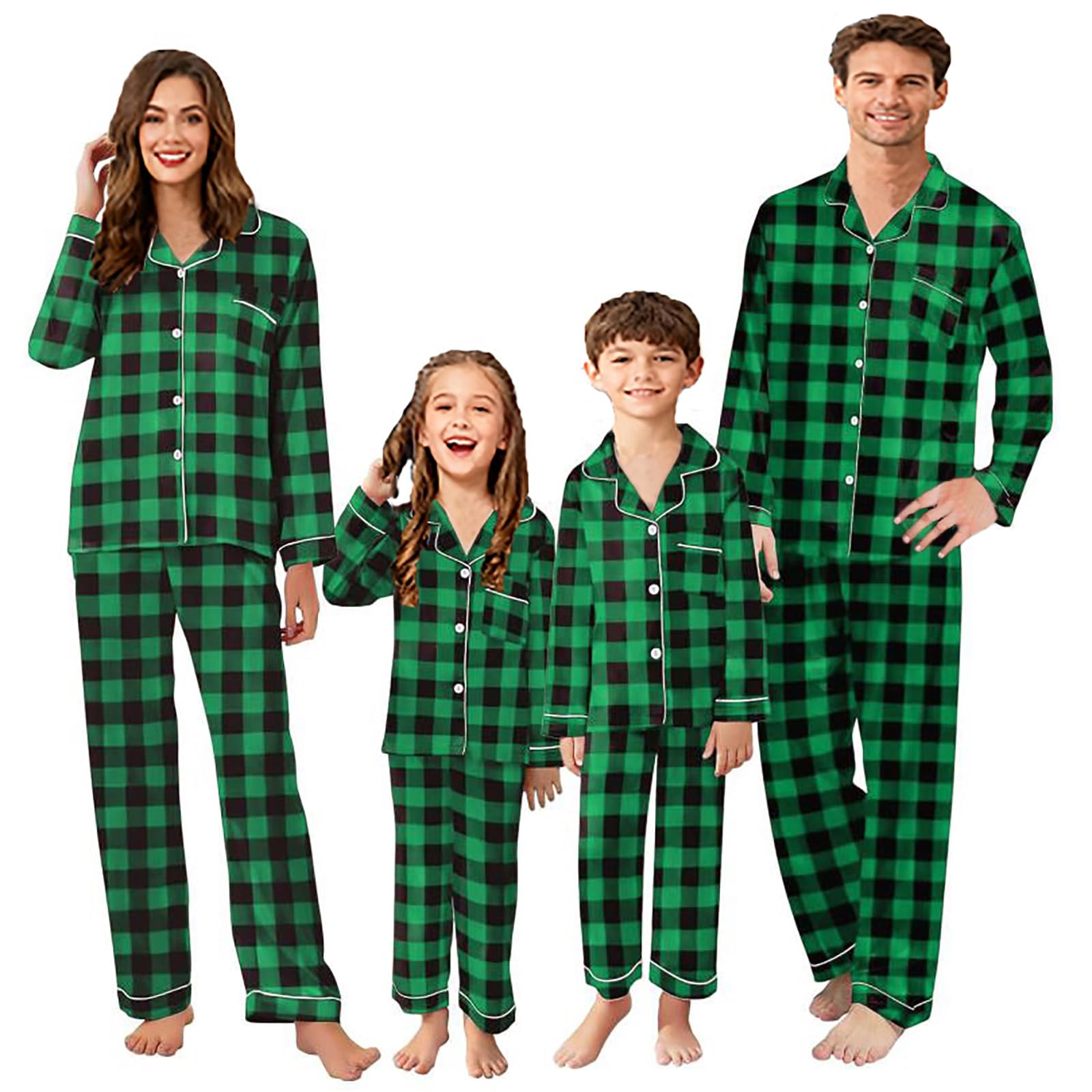 OAKFashion Christmas Family Pajamas Holiday Christma Pajama Family Matching Pjs Set Sleepwear Xmas Jammies