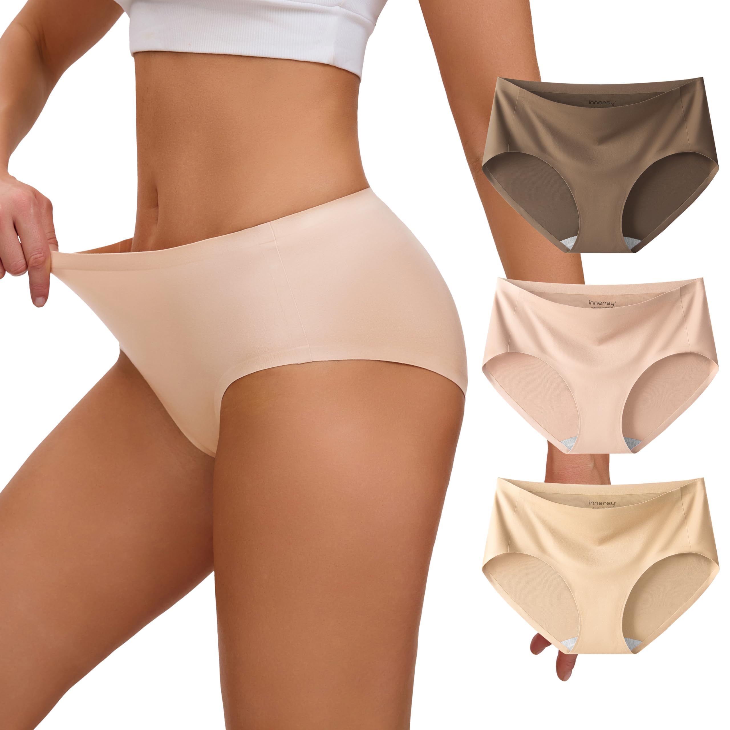 INNERSY Women's Underwear Smooth Hipster Panties 3-Pack