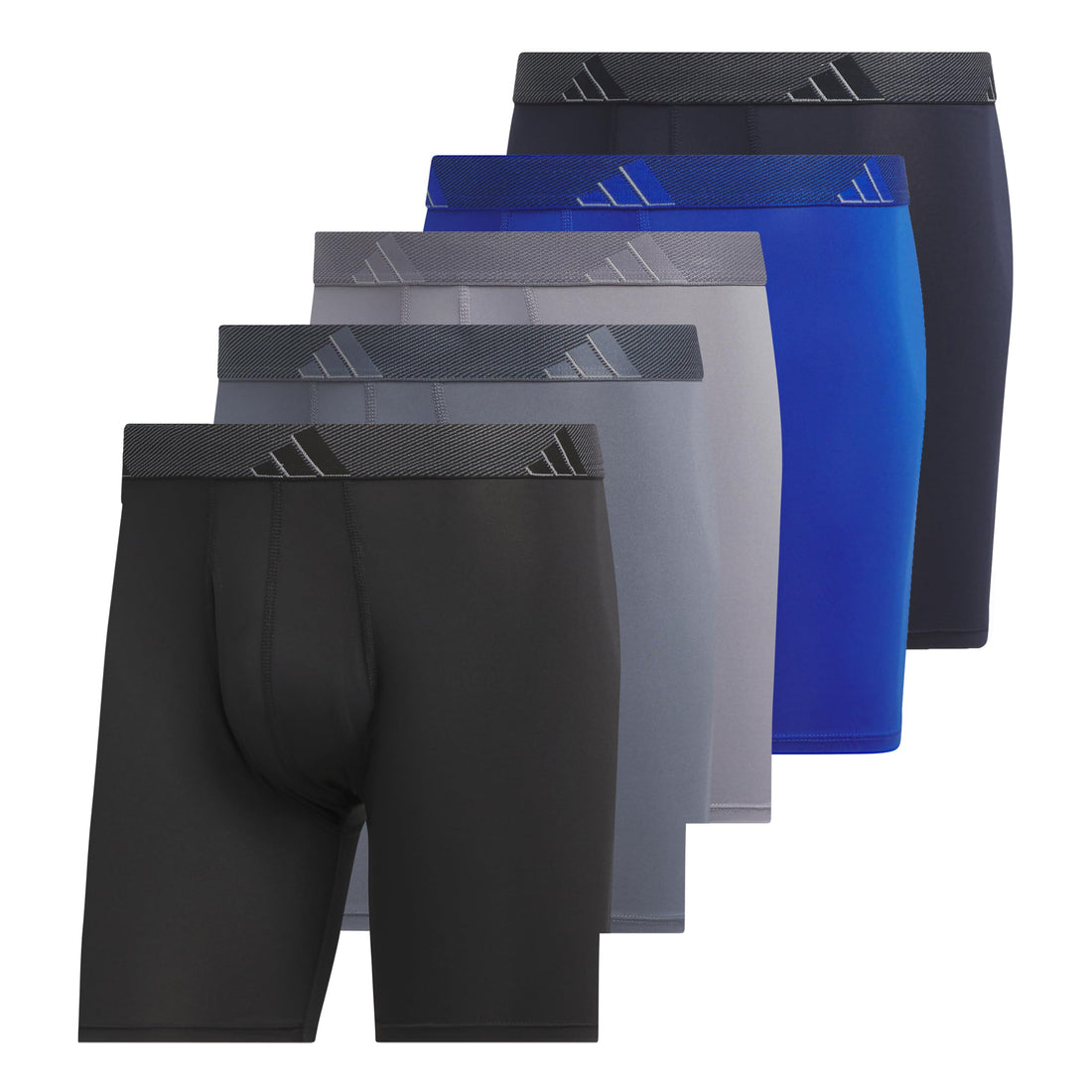 adidas Men's Microfiber Boxer Briefs (3-pack) performance Stretch Moisture-wicking Underwear