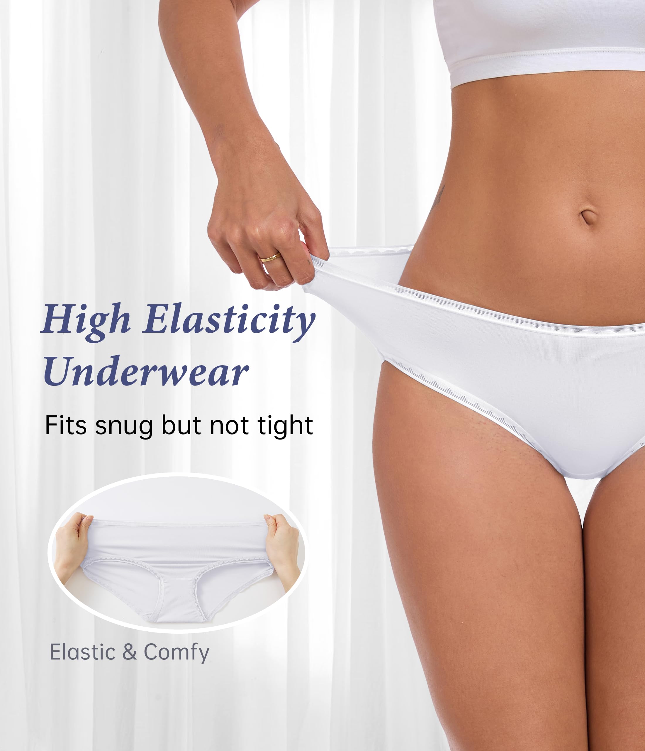 ANLIQI Modal Hipster Underwear Women Soft Moisture Wicking Panties 3/6 Pack