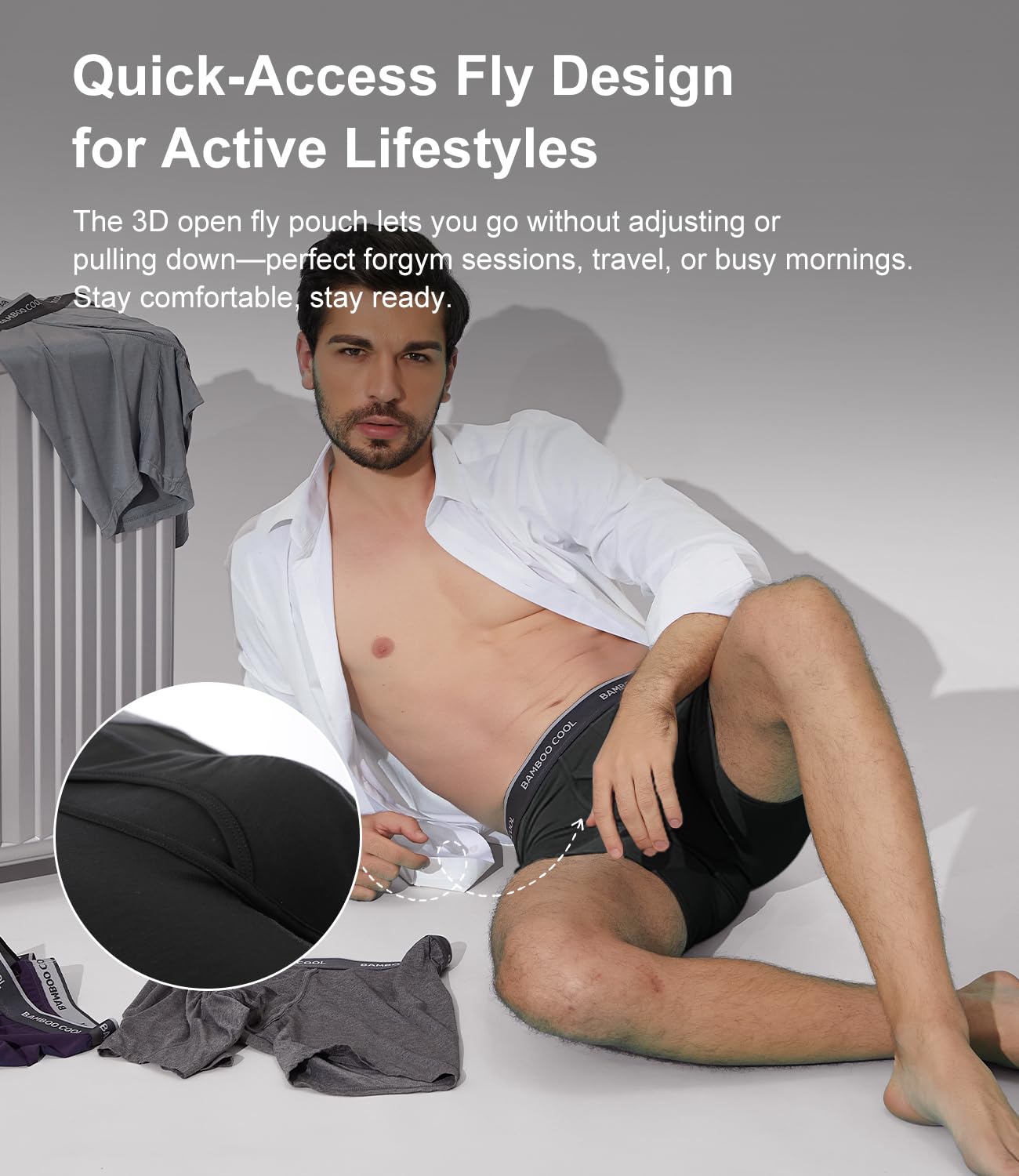 BAMBOO COOL Men's Underwear Boxer Briefs Soft Breathable Underwear (4 or 7 Pack)