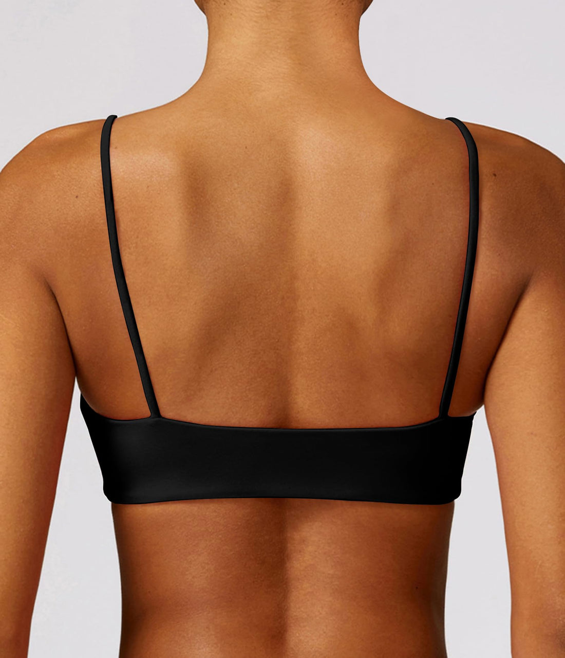 Comper Women's Sports Bra with Thin Straps Stretchy Wirefree Workout Bras Lightweight Workouts Bralette with Removable Pads