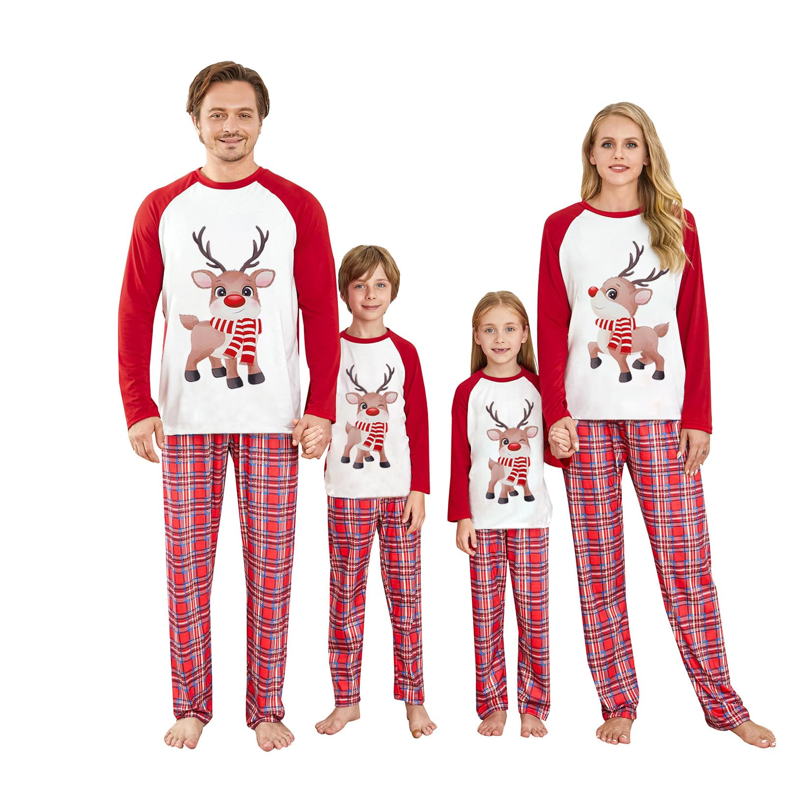 OAKFashion Christmas Pajamas for Family, Xmas Pajamas Family Christmas Pjs Matching Sets Holiday Nightwear Jammies