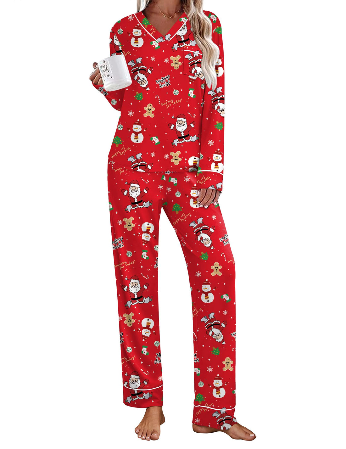 Ekouaer Womens Pajamas Sets 2 Piece PJs Long Sleeve Sleepwear Loungewear