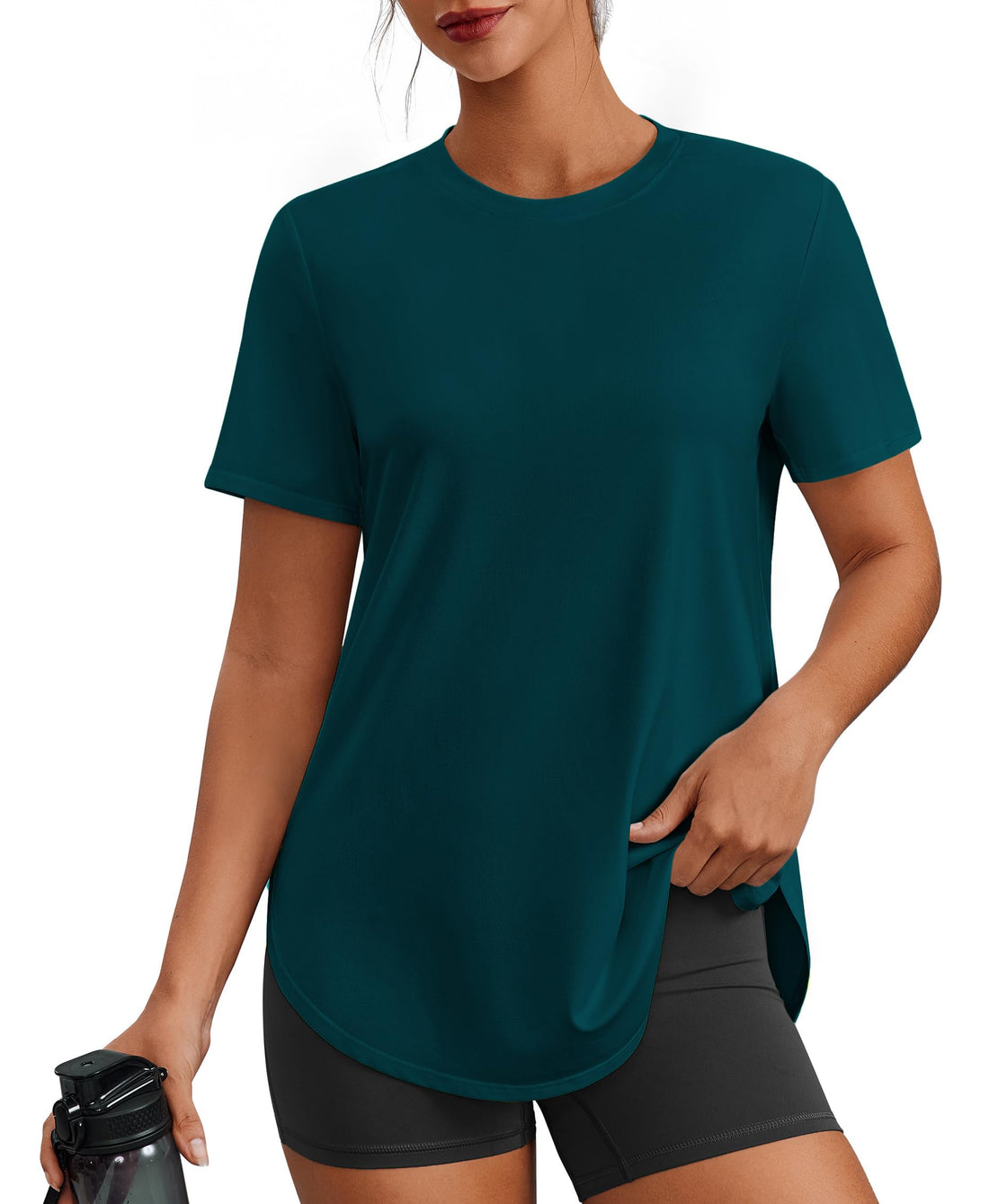 PINSPARK Workout Tops for Women Short Sleeve Athletic Shirts UPF 50+ Quick Dry Running Outfits for Exercise Gym Hiking S-3XL
