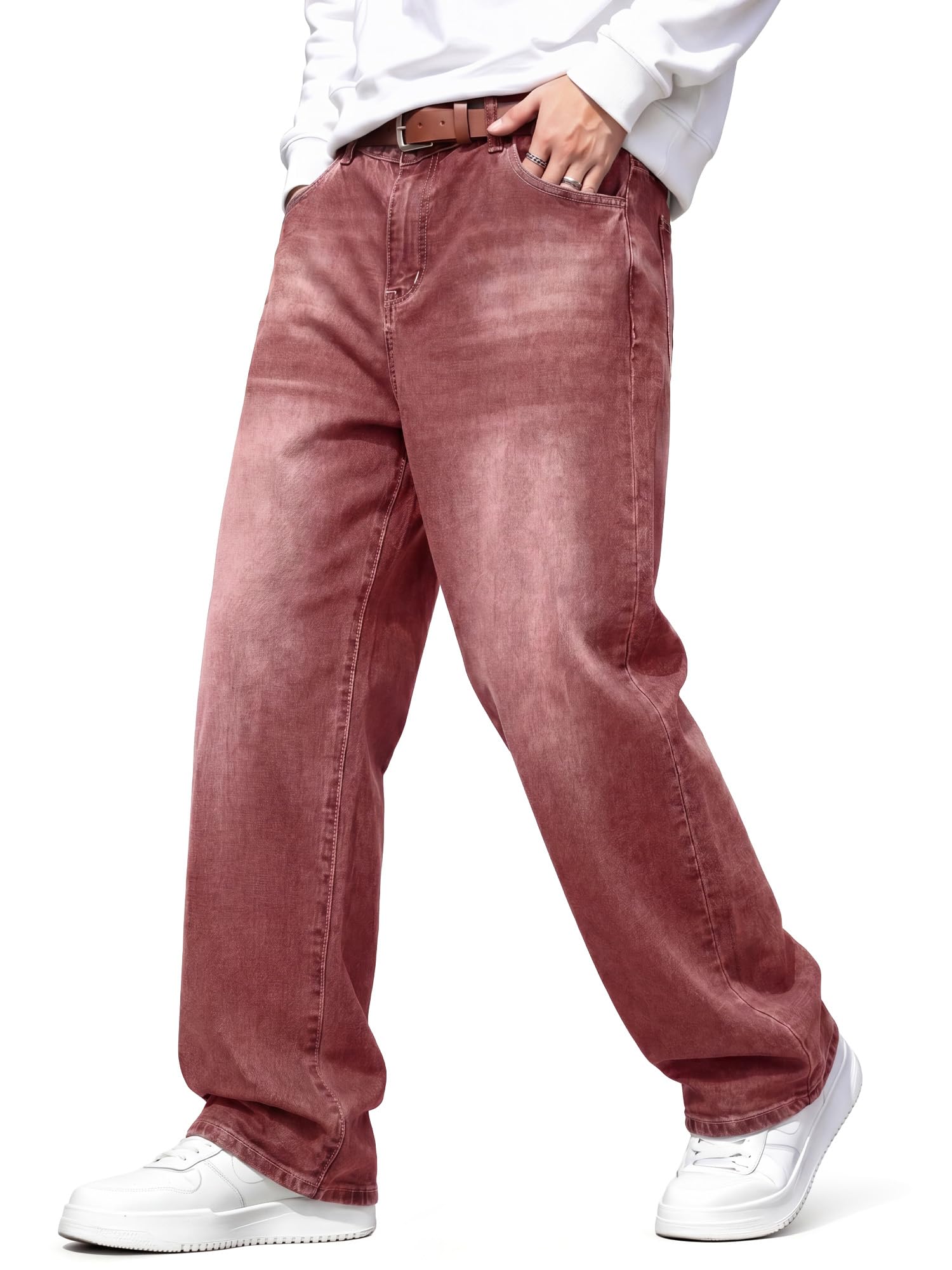JMIERR Men's Tapered Baggy Jeans - Loose Fit Wide Leg Denim Pants | Vintage Relaxed Loose Fit, Stretch, Wide Leg, Skater Streetwear, 5 Pockets, Casual Carpenter Jean, Hip Hop,Loose Fit,Outfit