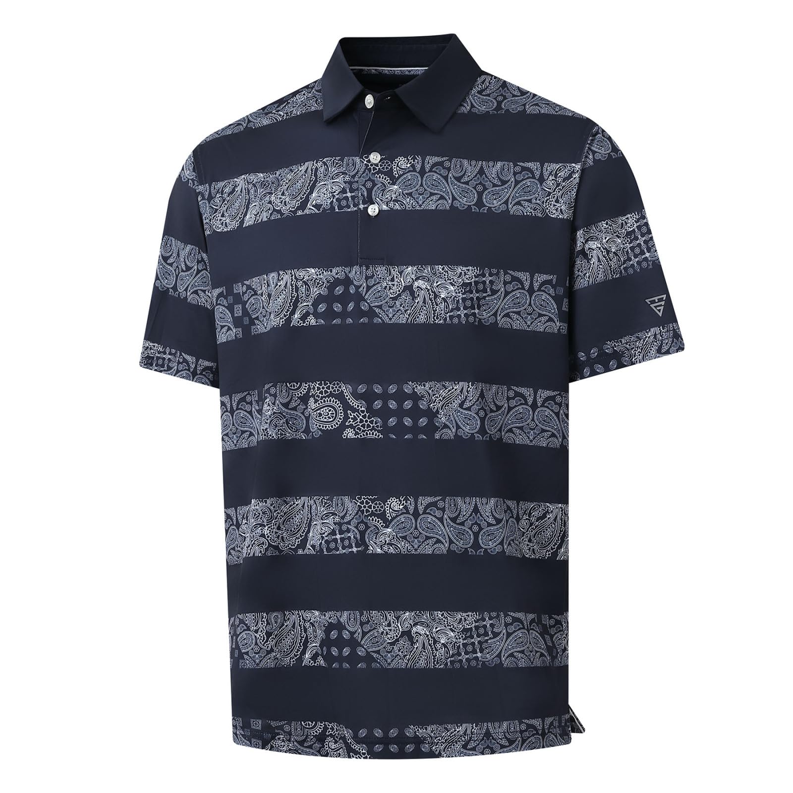 Golf Shirts for Men Dry Fit Short Sleeve Print Performance Moisture Wicking Polo Shirt
