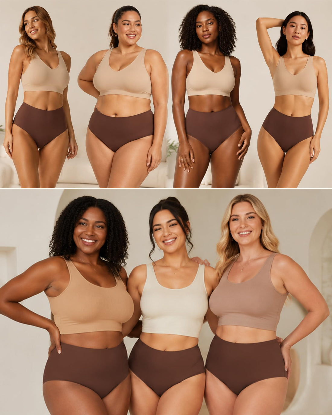 High Waisted Seamless Underwear for Women Full Coverage Hiphugger High Rise Silky No Show Briefs Panties 6 Pack