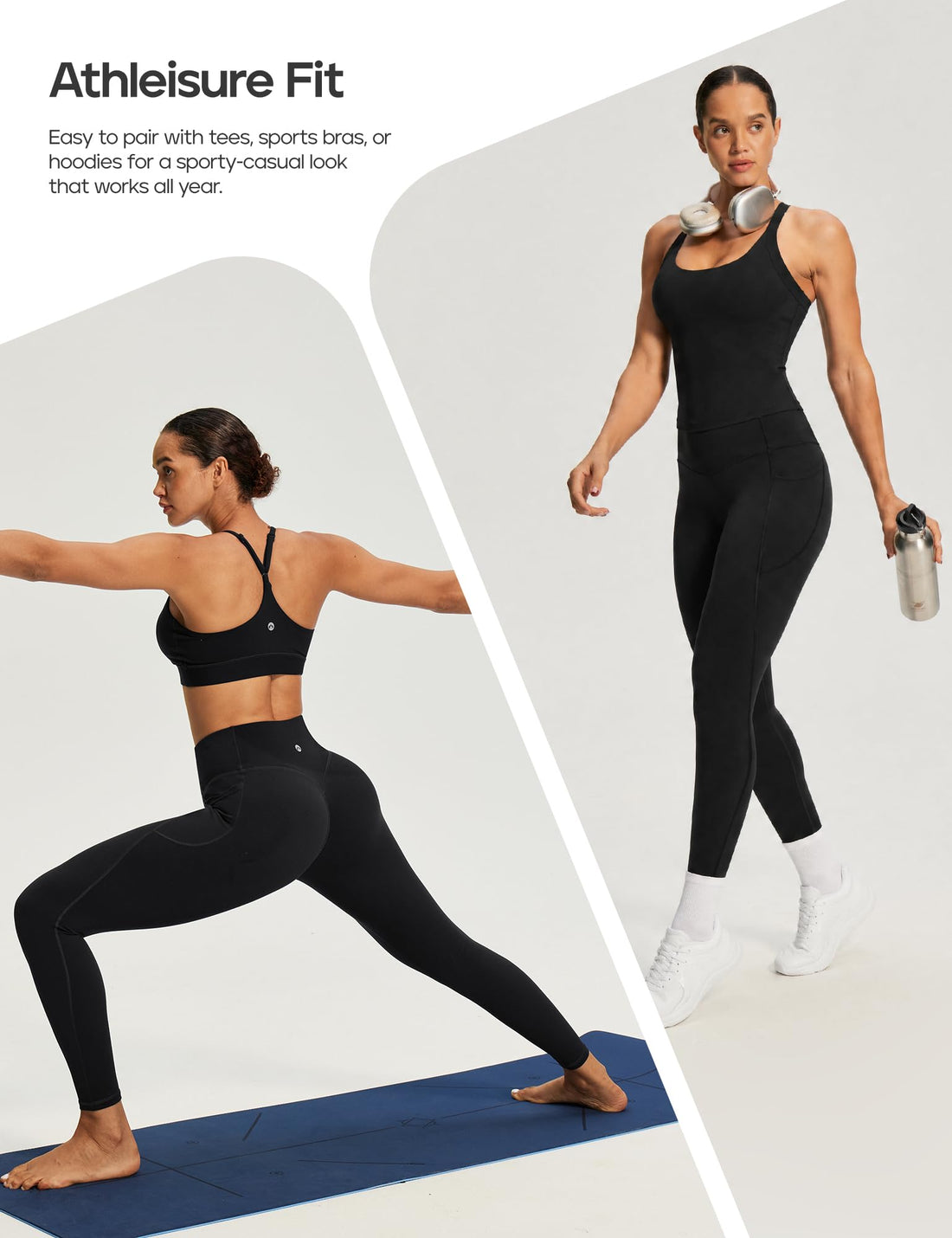 Heathyoga Scrunch Butt Lifting Leggings with Pockets for Women Yoga Pants | 2 Side Pockets, 25 Inches, Buttery Soft Fabric, Non See-through, No Front Seam, Mid Compression, Pilates Outfits, Workout