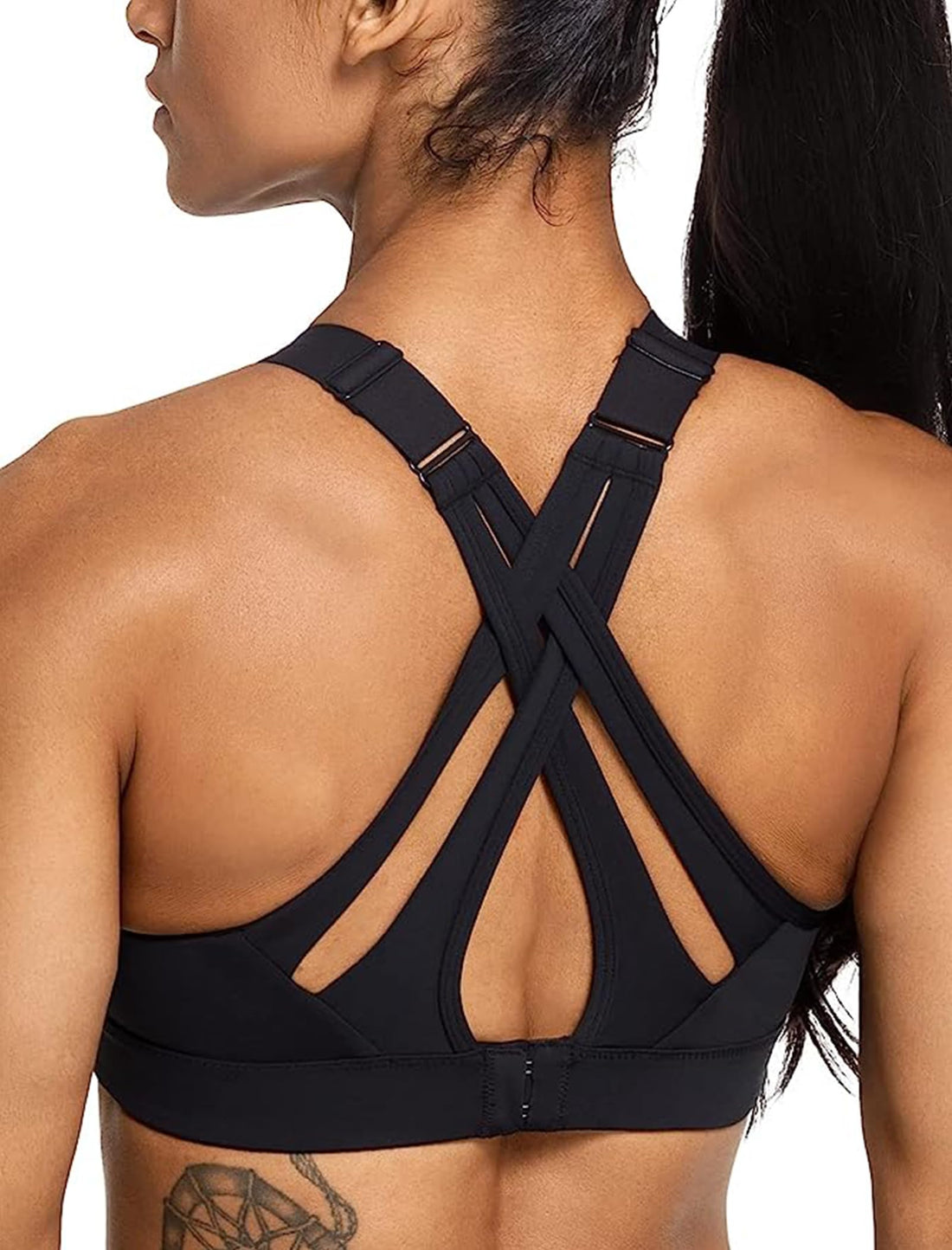 Yvette Criss Cross Adjustable High Impact Running Bra | Pickleball Tennis, Big Bust Plus Size, Adjustable Strap, Wireless Sewn in Pads, No Bounce, Full Coverage, Moisture-Wicking