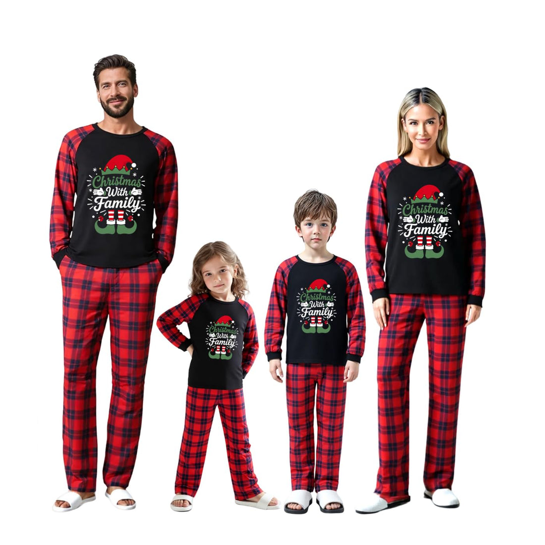 Family Christmas Match Pajamas Christmas Family Pjs Sets With Pocket