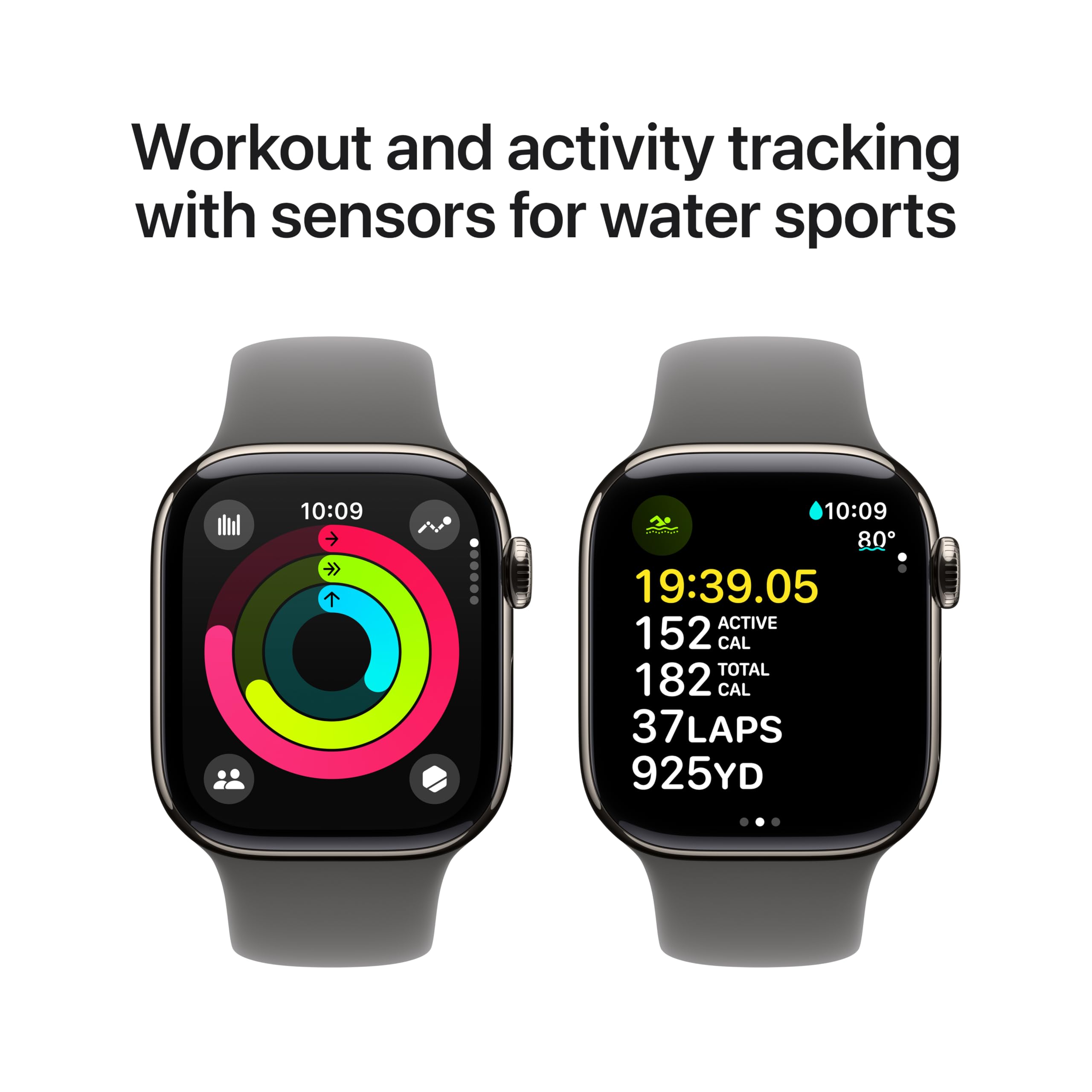 Apple Watch Series 10 [GPS 42mm case] Smartwatch with Silver Aluminum Case with Blue Cloud Sport Loop. Fitness Tracker, ECG App, Always-On Retina Display, Carbon Neutral