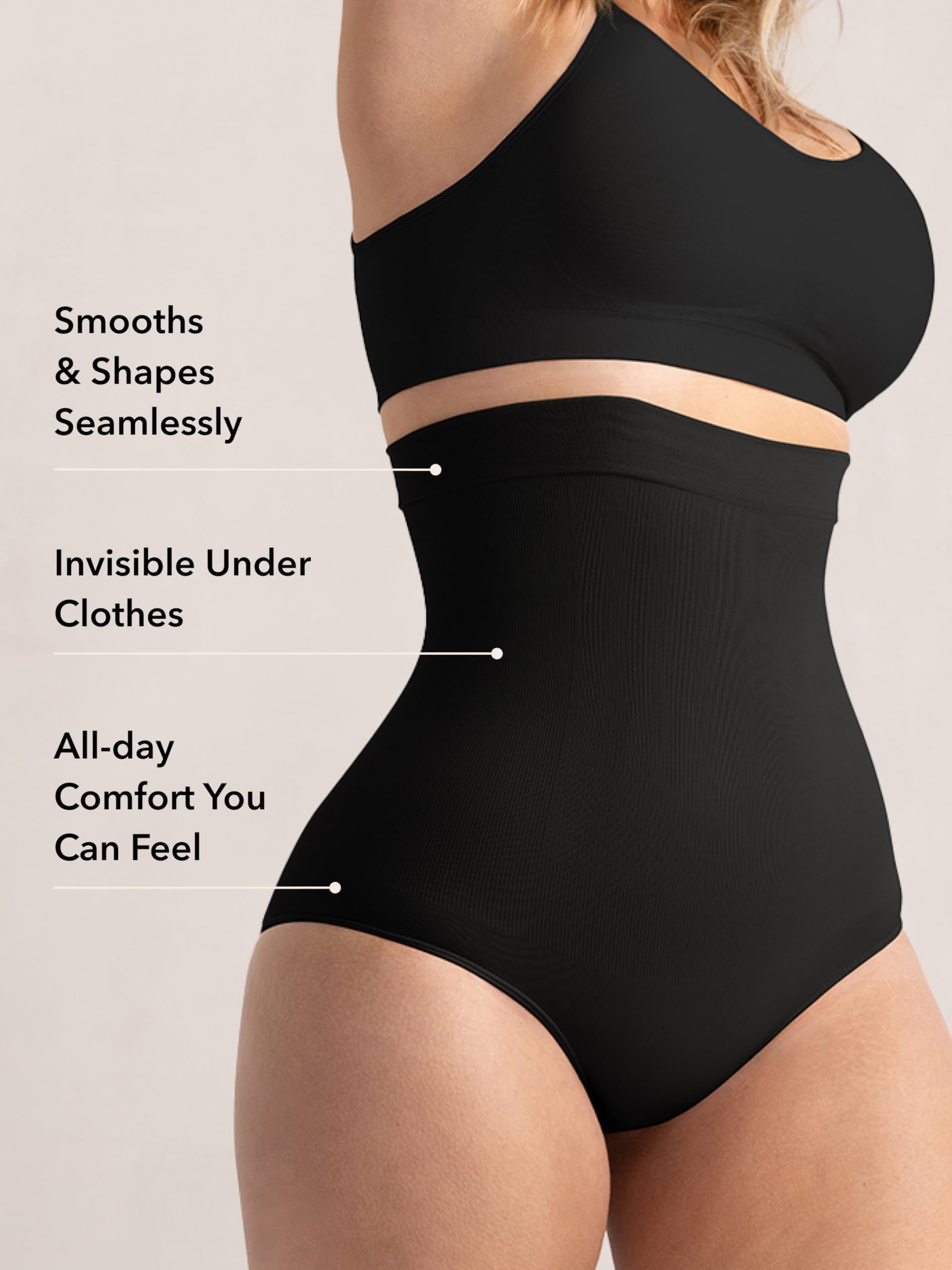 SHAPERMINT Shapewear for Women - Seamless Shapewear Tummy Control Panty, Body Shaper, Tummy Control Underwear for Women