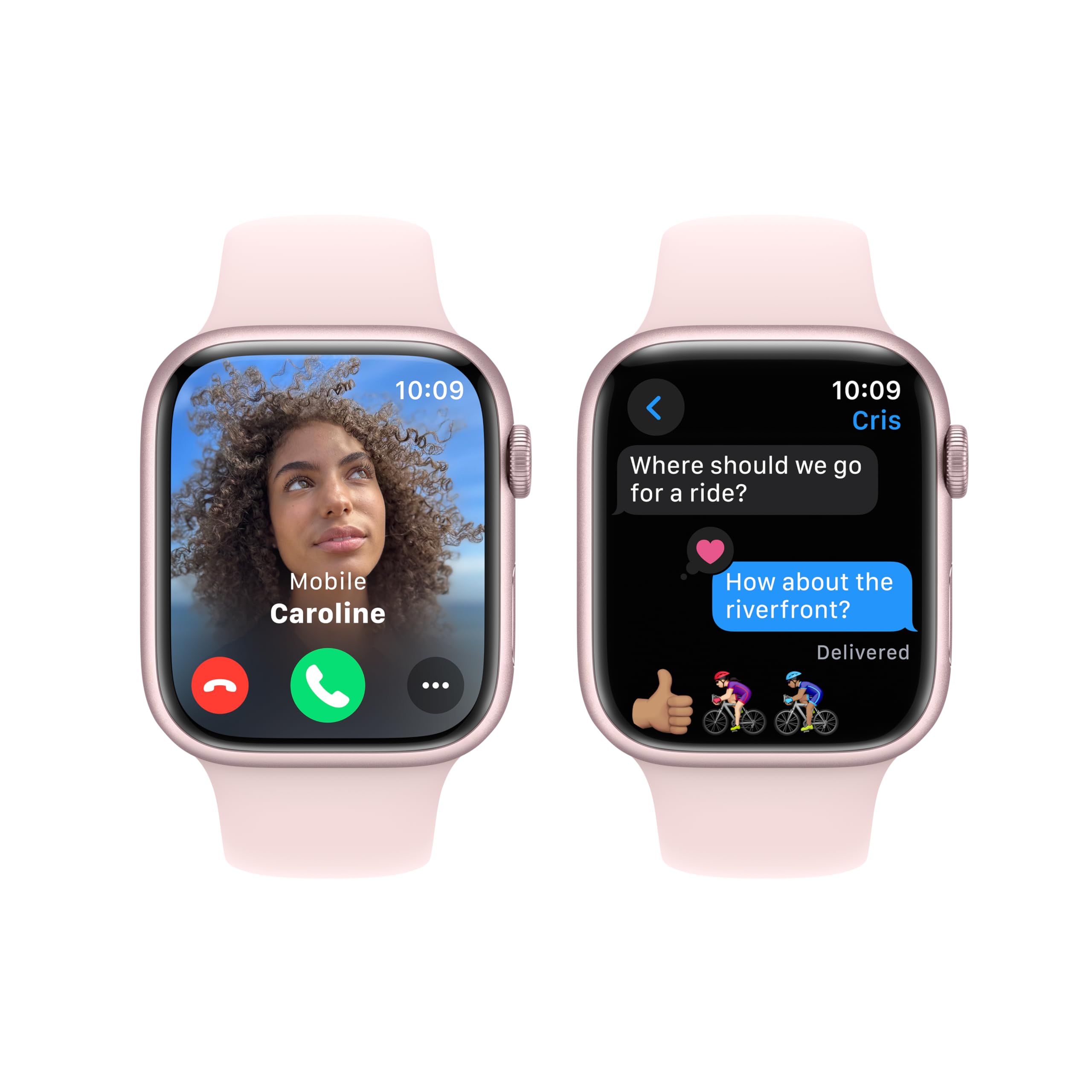 Apple Watch Series 9 [GPS, 45mm] - Starlight Aluminum Case with Starlight Sport Band, S/M (Renewed)
