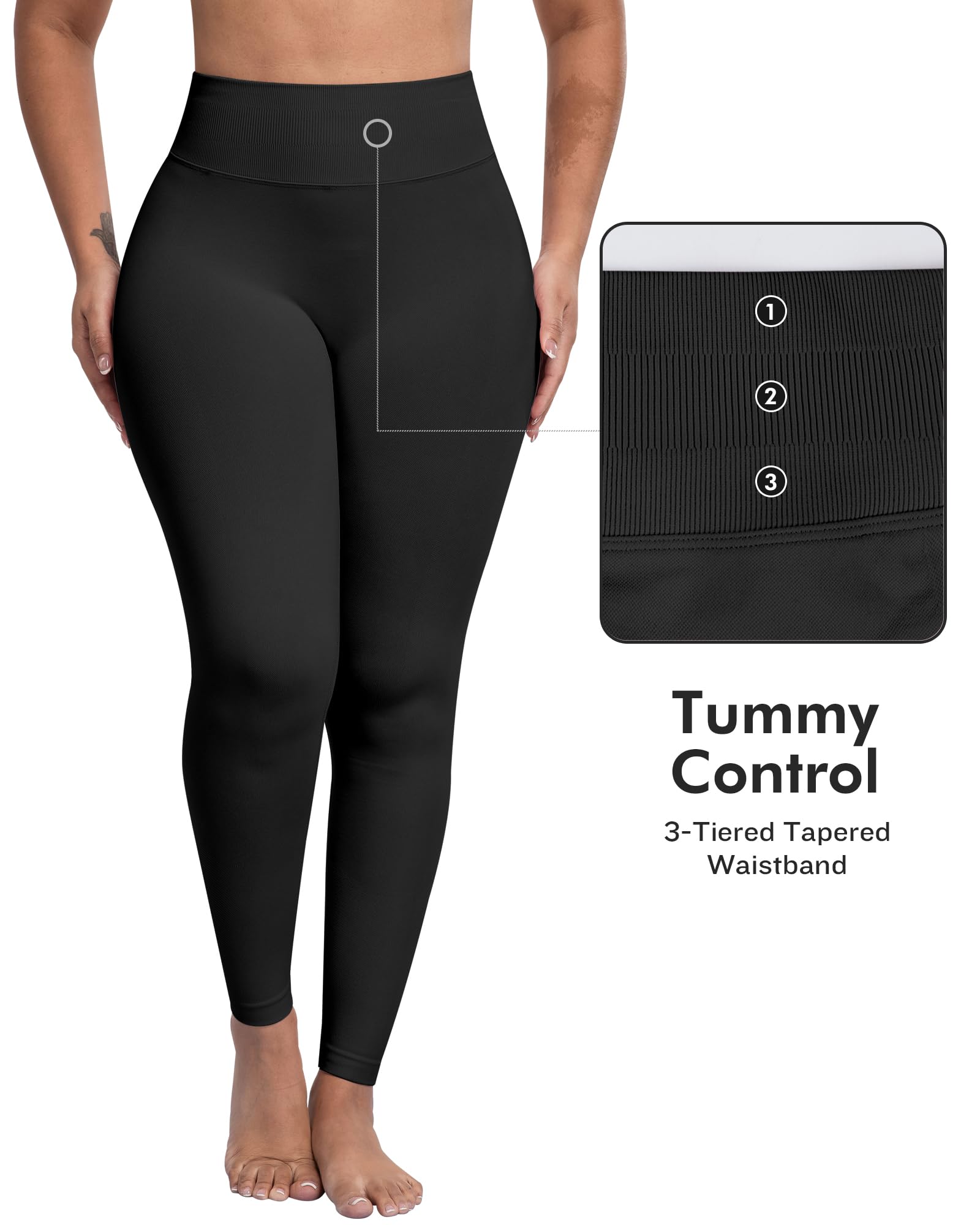 ATHVOTAR Workout Gym Leggings Women, High Waisted Seamless Butt Lifting Scrunch Butt Sports Leggings