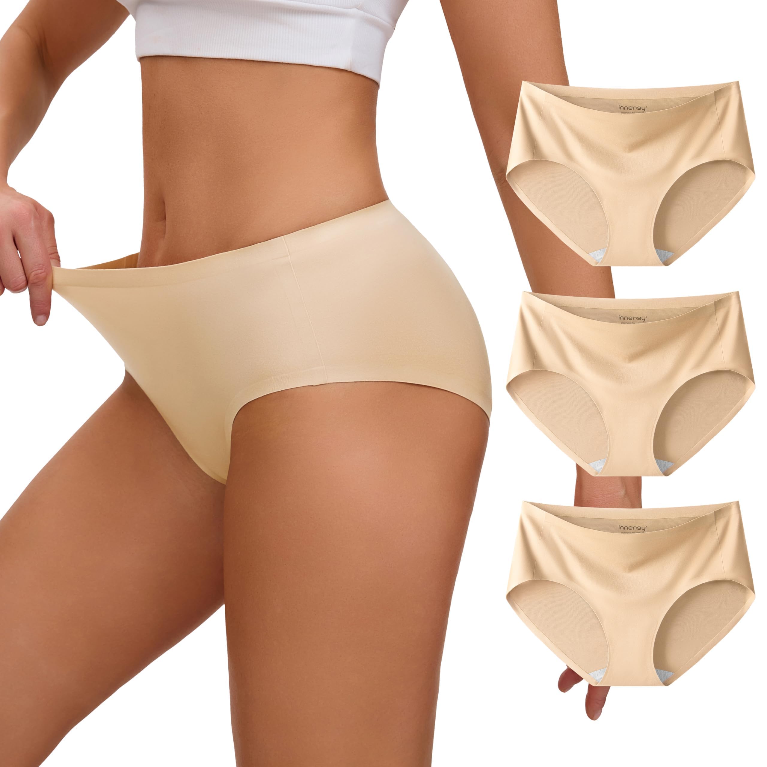 INNERSY Women's Underwear Smooth Hipster Panties 3-Pack