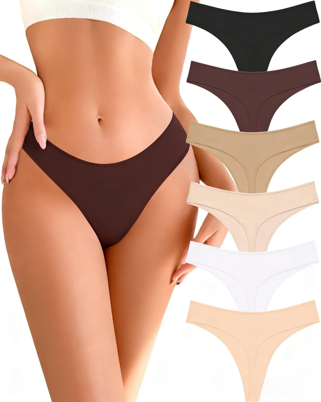 READY TO LOVE Cotton Underwear for Women Pack Breathable Thongs for Women Sexy Stretch Soft Womens Panties Thong XS-XL