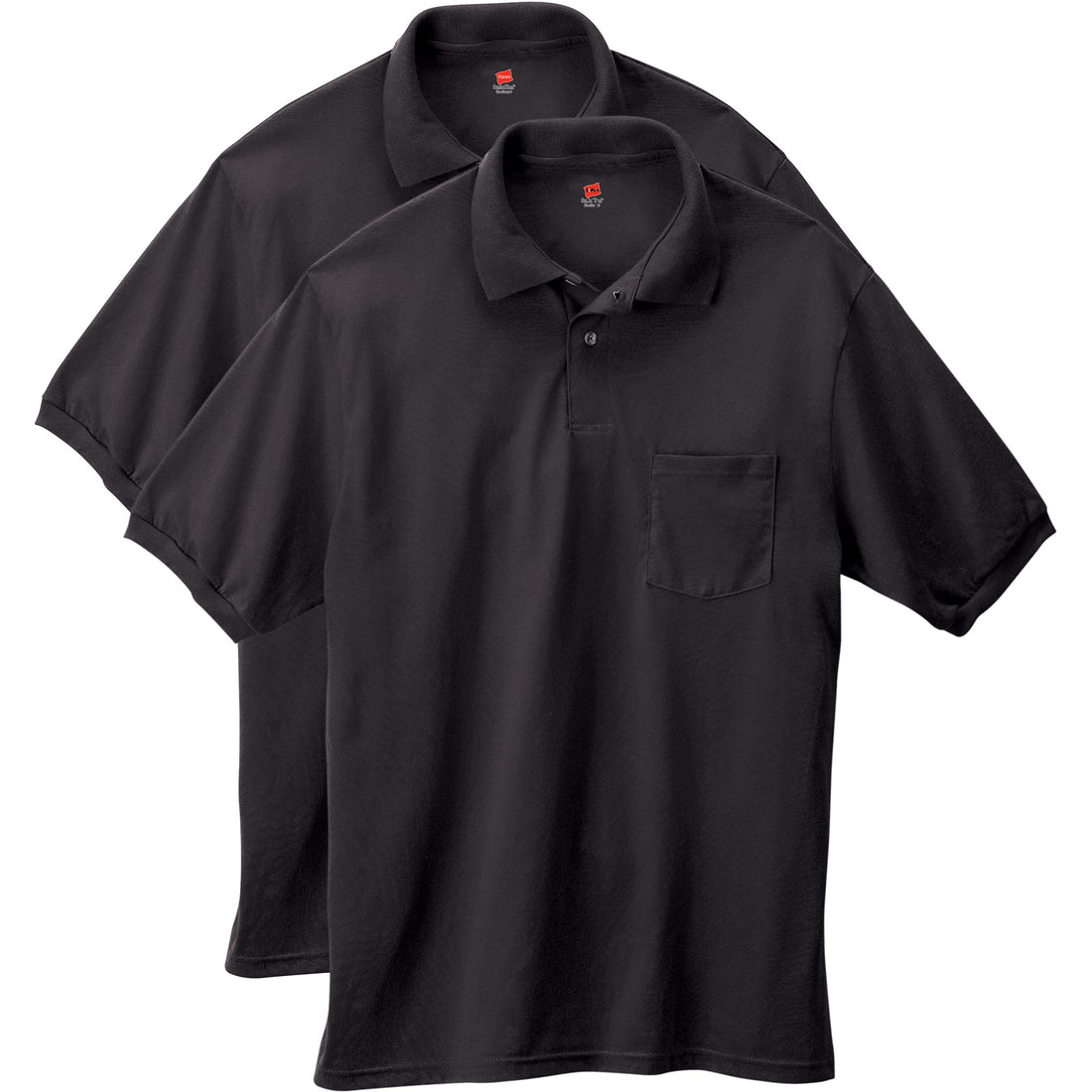 Hanes Men's Short Sleeve Jersey Pocket Polo (Pack of 2)