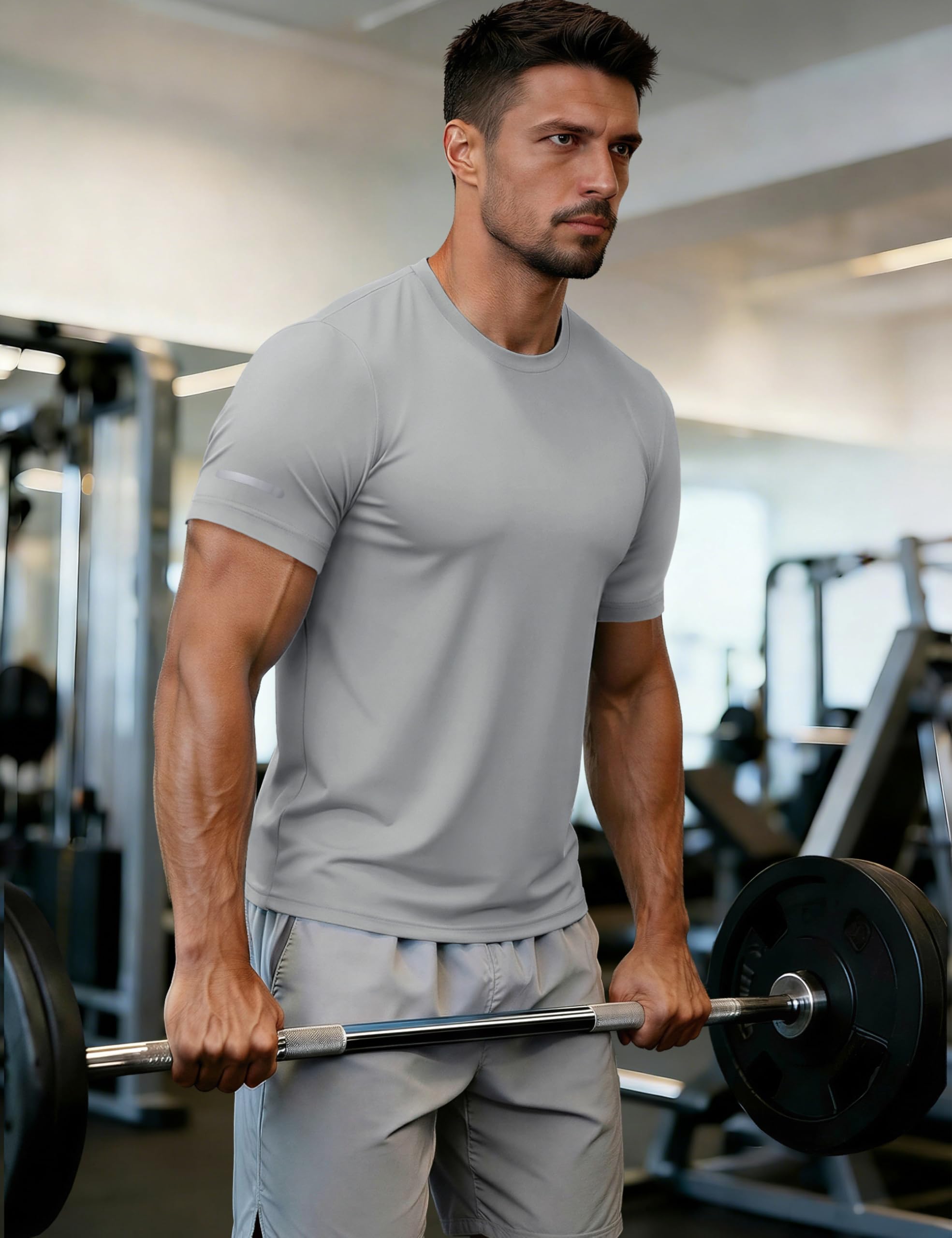 MAGCOMSEN Mens Workout Shirts Dry Fit Sun Protection Athletic Short Sleeve Shirt UPF 50+ Gym Running Swim Rash Guard Top