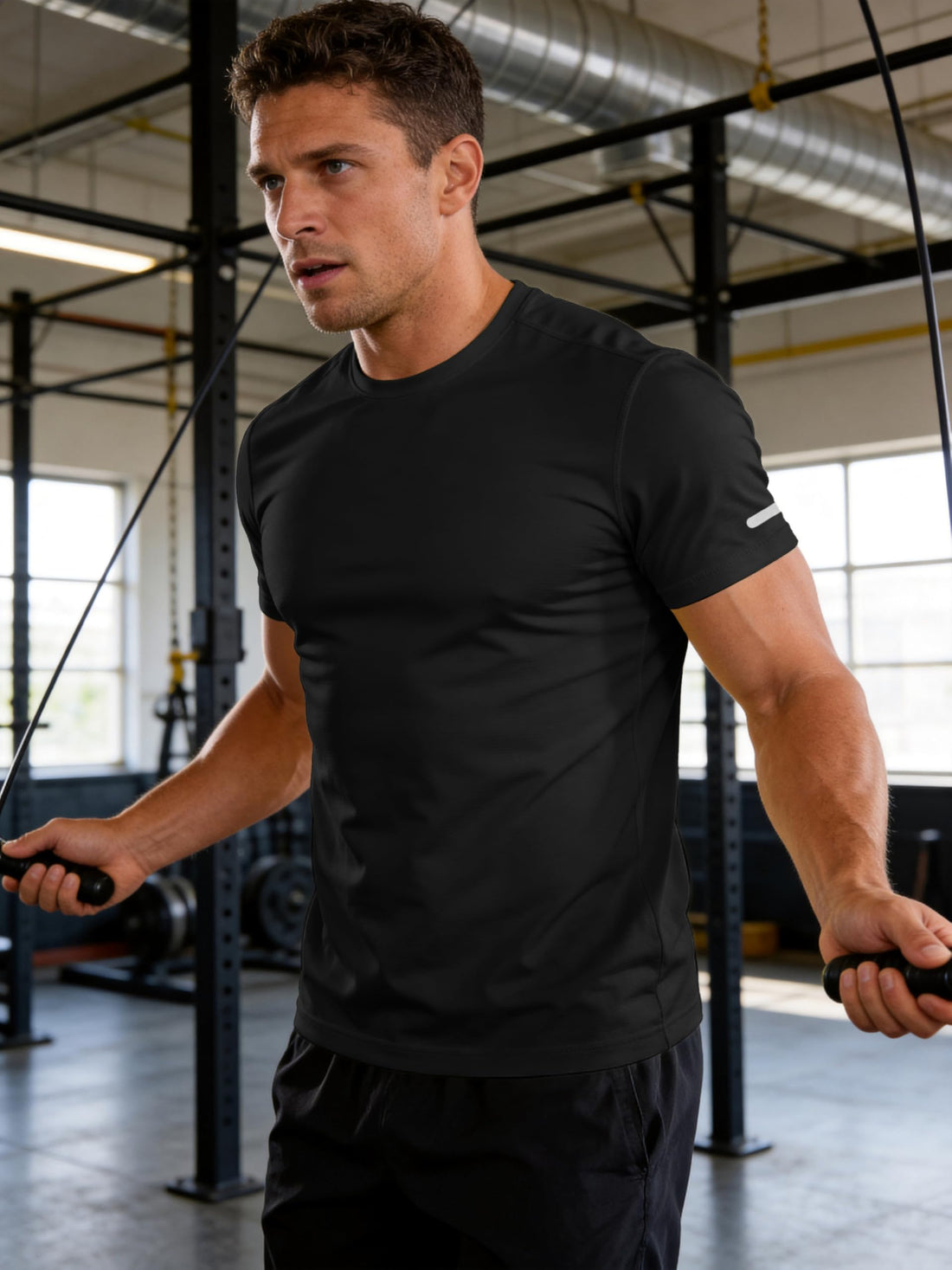 Workout Shirts Men Moisture Wicking Quick Dry Running Short Sleeve | Breathable high elasticity gym activewear tee durable lightweight athletic fit performance tshirt