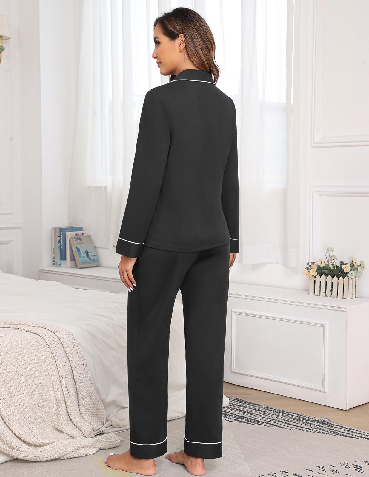 Veseacky Womens Pajamas Sets Lounge Sets for Women with Pockets for Home and Pajama Parties Suitable for all Seasons