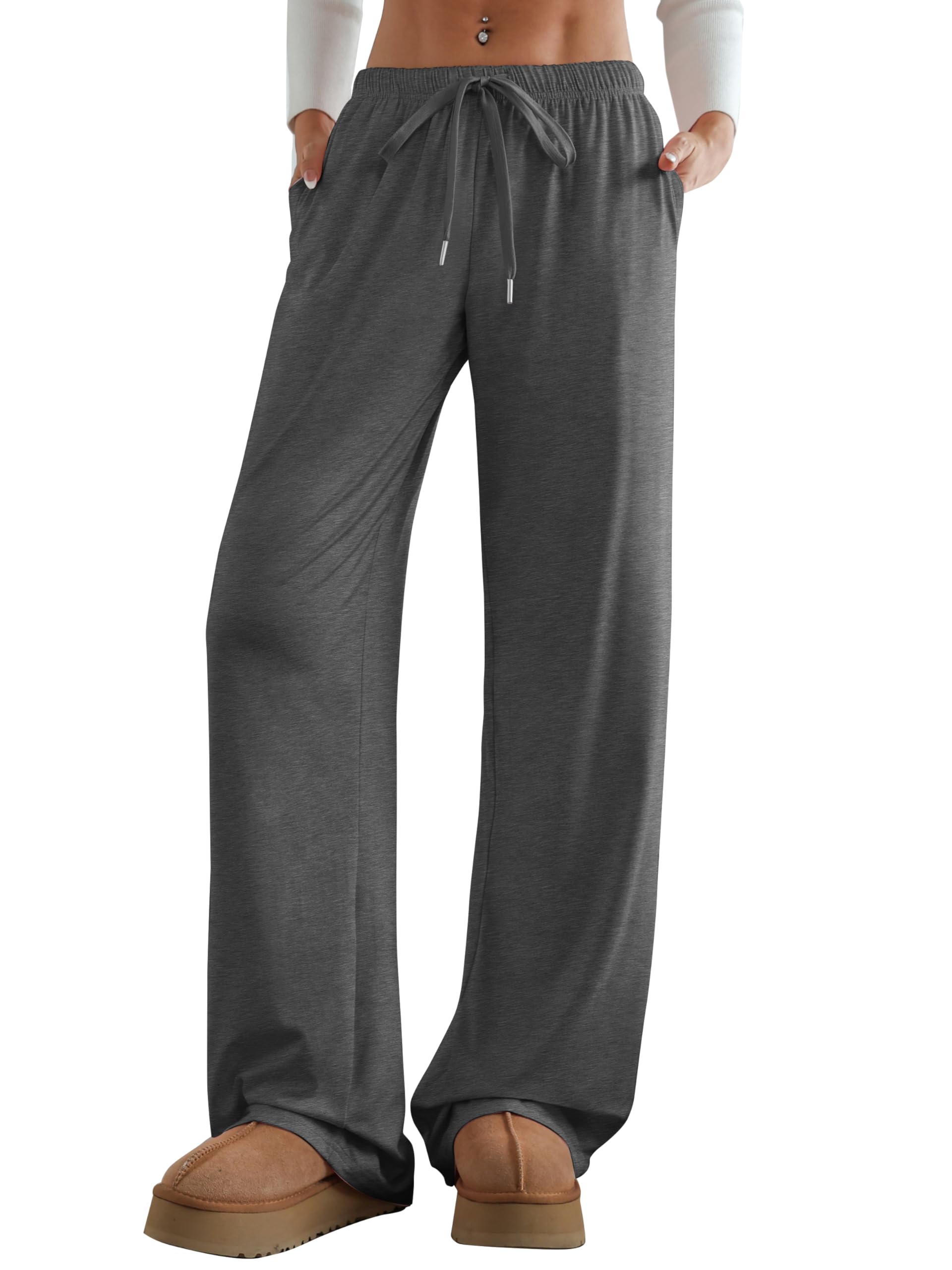 Women's Wide Leg Lounge Pants with Pockets 22/30 Inseam