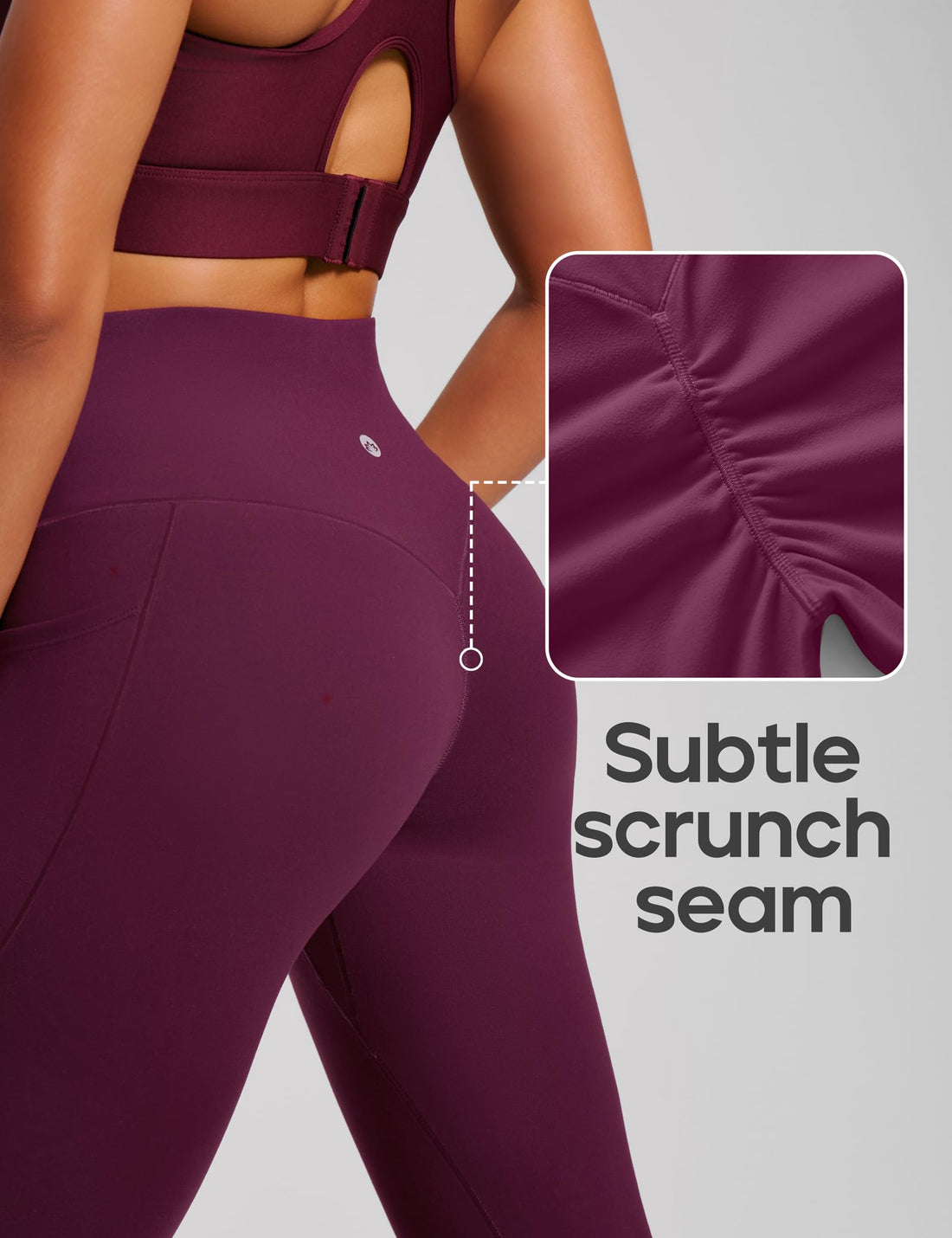 Heathyoga Scrunch Butt Lifting Leggings with Pockets for Women Tummy Control Compression Leggings No Front Seam Yoga Pants