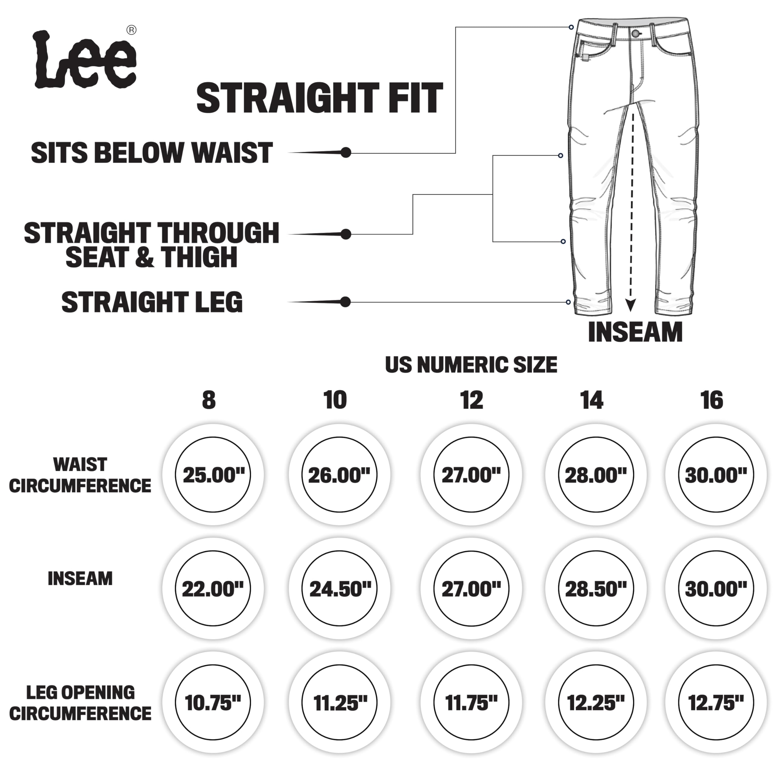 Lee Boys' 5 Pocket Loose Fit Stretch Waist Denim Jeans